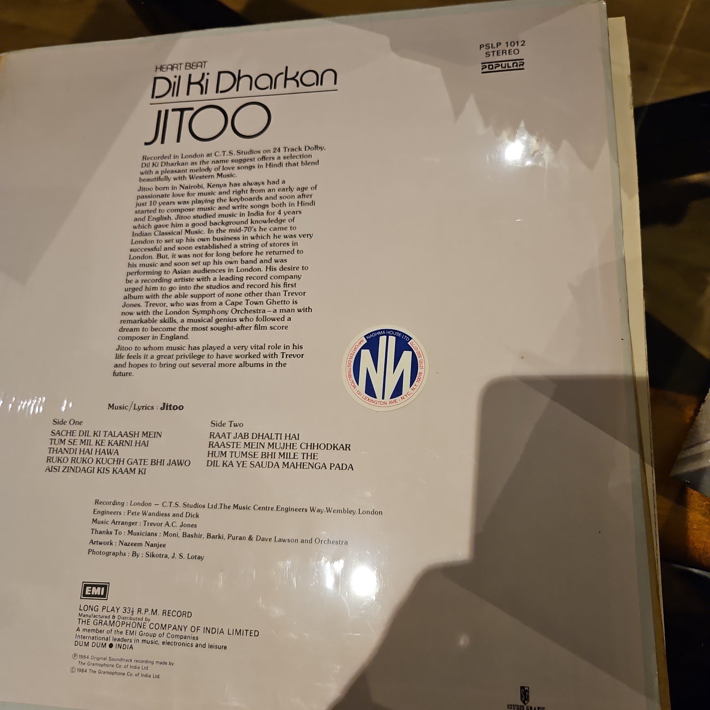 JITOO DIL KU DHADKAN POP ALBUM in near mint
