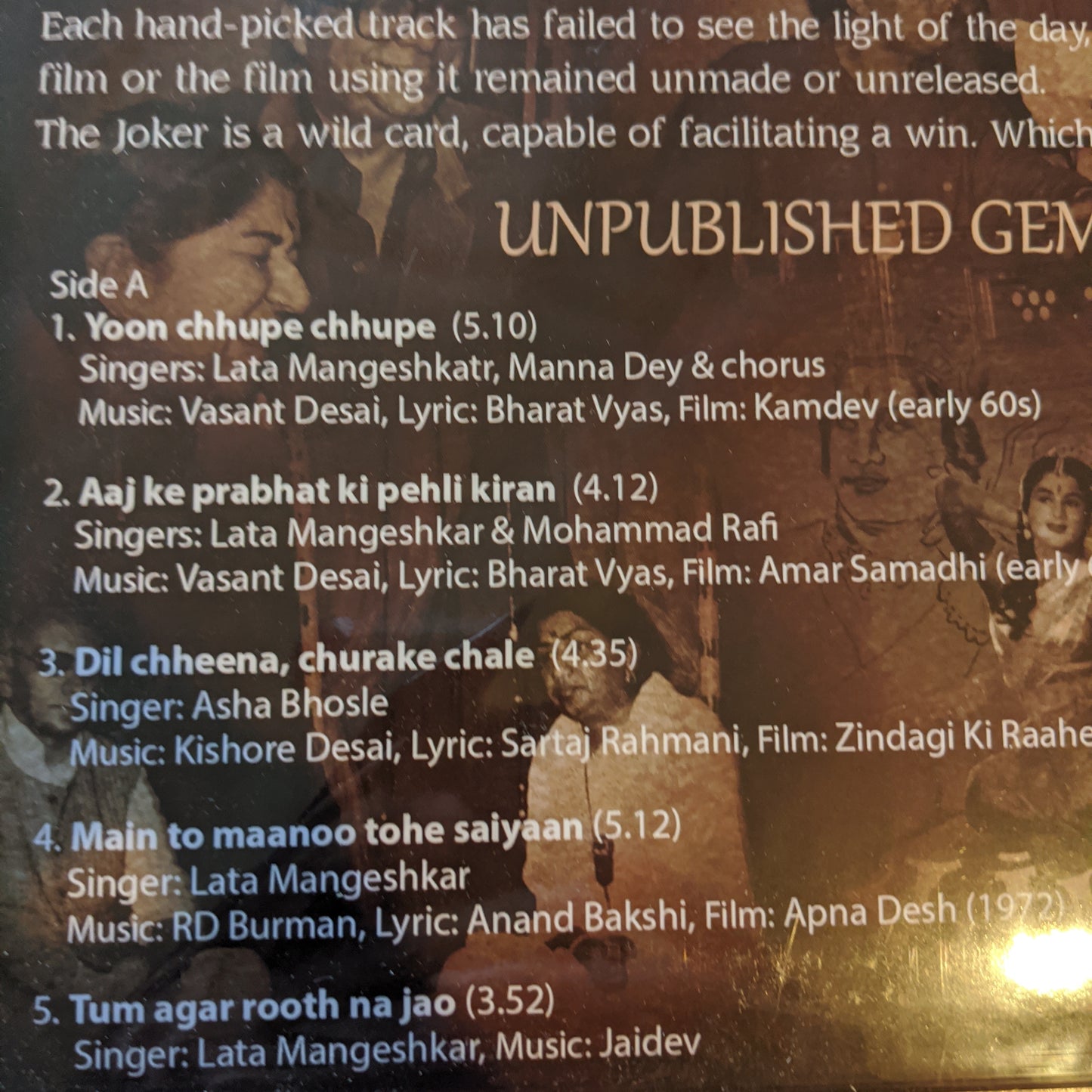 Joker Mera Naam - Unpublished Gems First time onLP- Brand new sealed