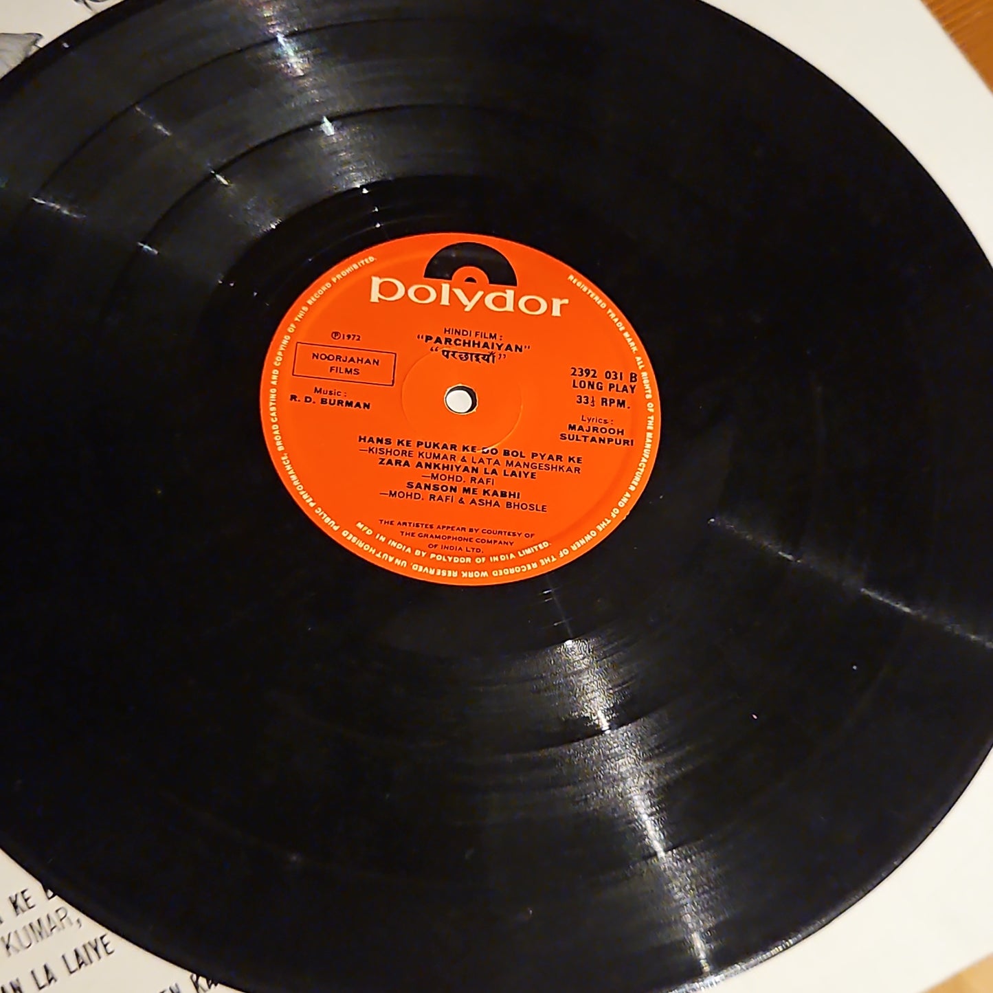 R D Burman Parchhaiyan in VG+