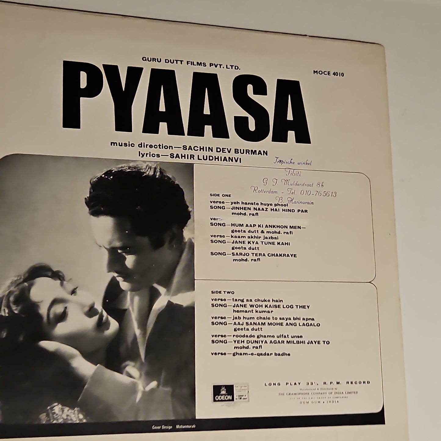 Pyaasa - S D Burman and Guru Dut eternal classic - 1st Edition Ring Odeon Record - near mint