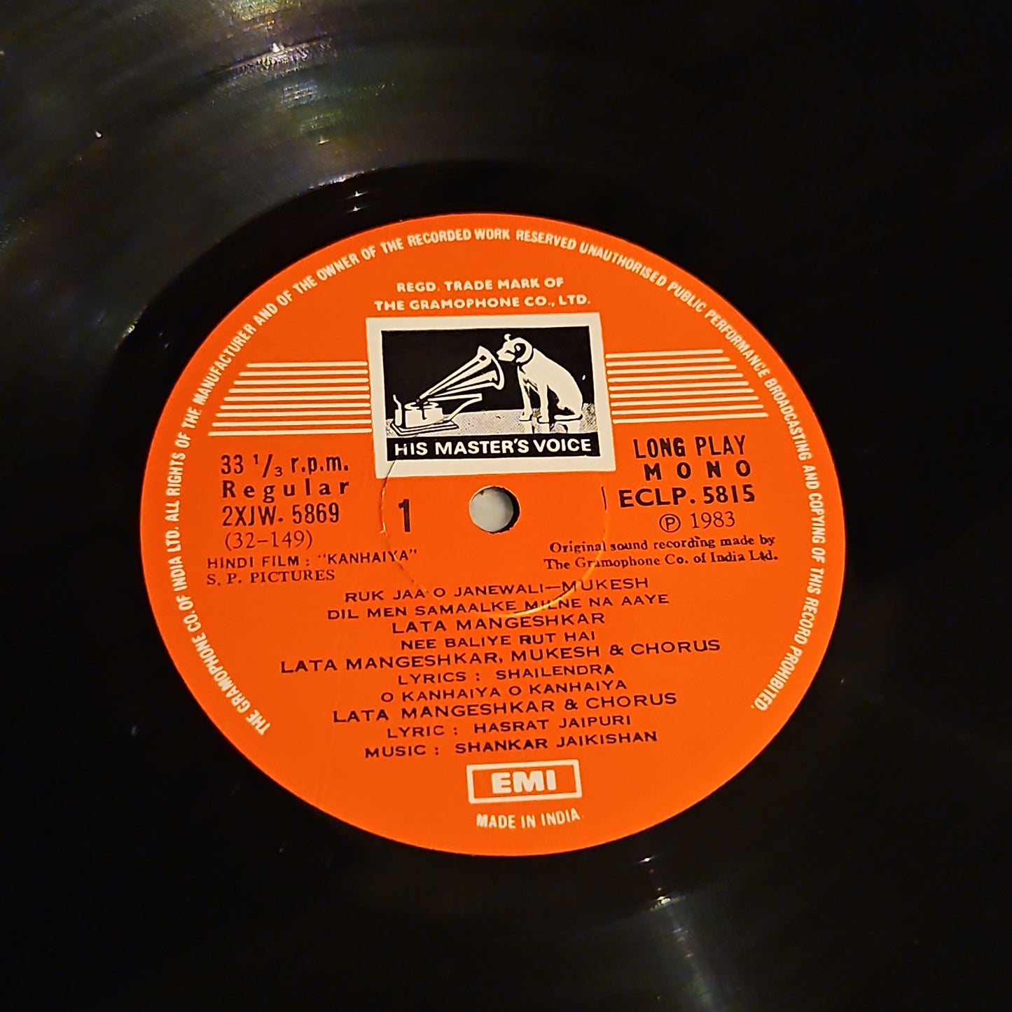 Kanhaiya - Shankar Jaikishan, Rajkappr superhit in Excellent condition