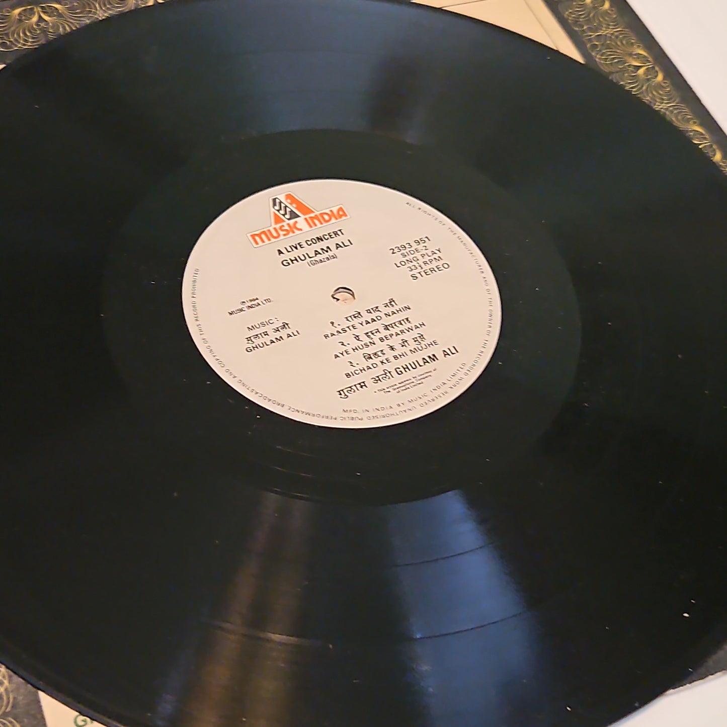 Ghulam Ali - A Live Concert (Ghazals) Music India - 2393 951 near mint