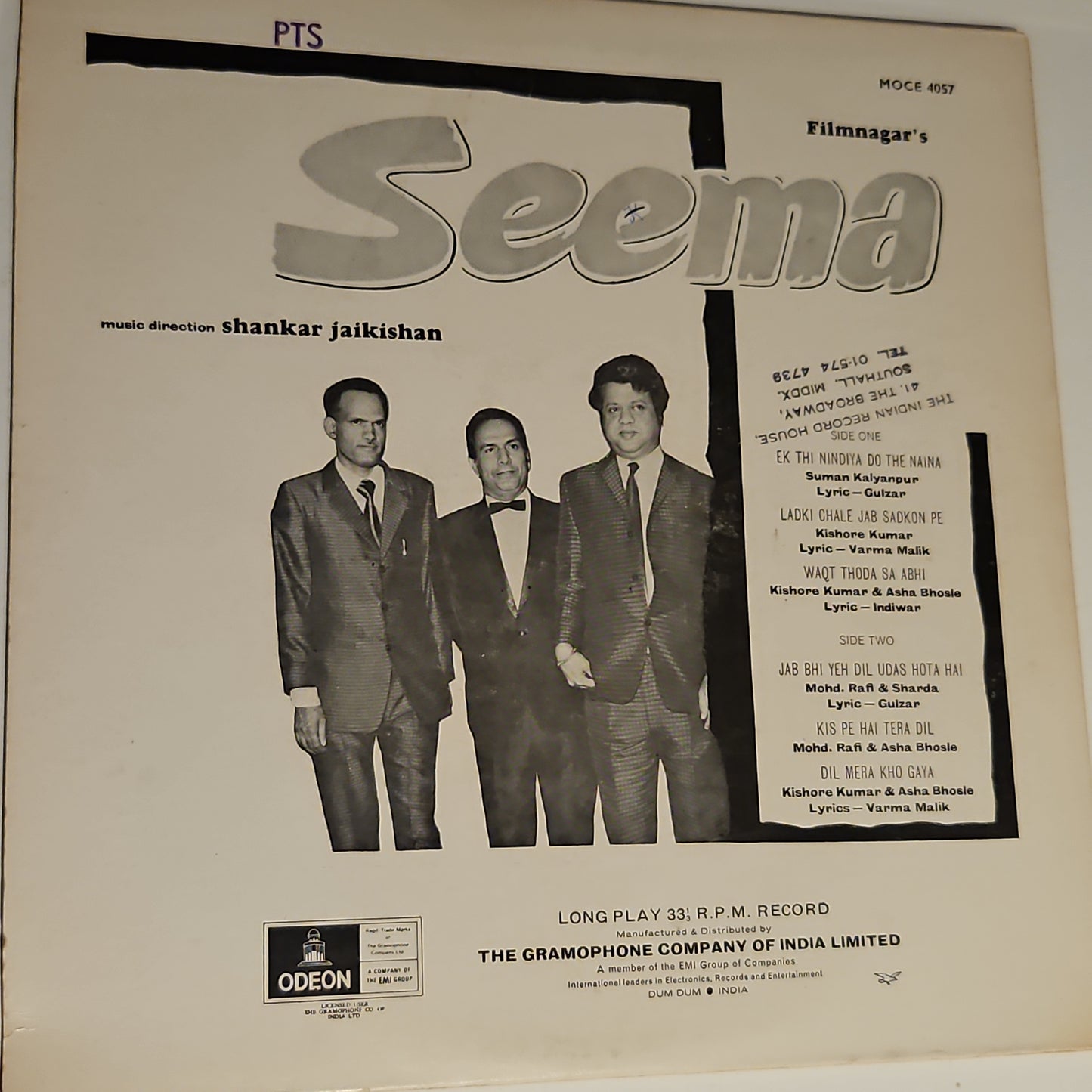 Seema - 1st Odeon - Shankar Jaikishan Rare in excellent to near mint condition
