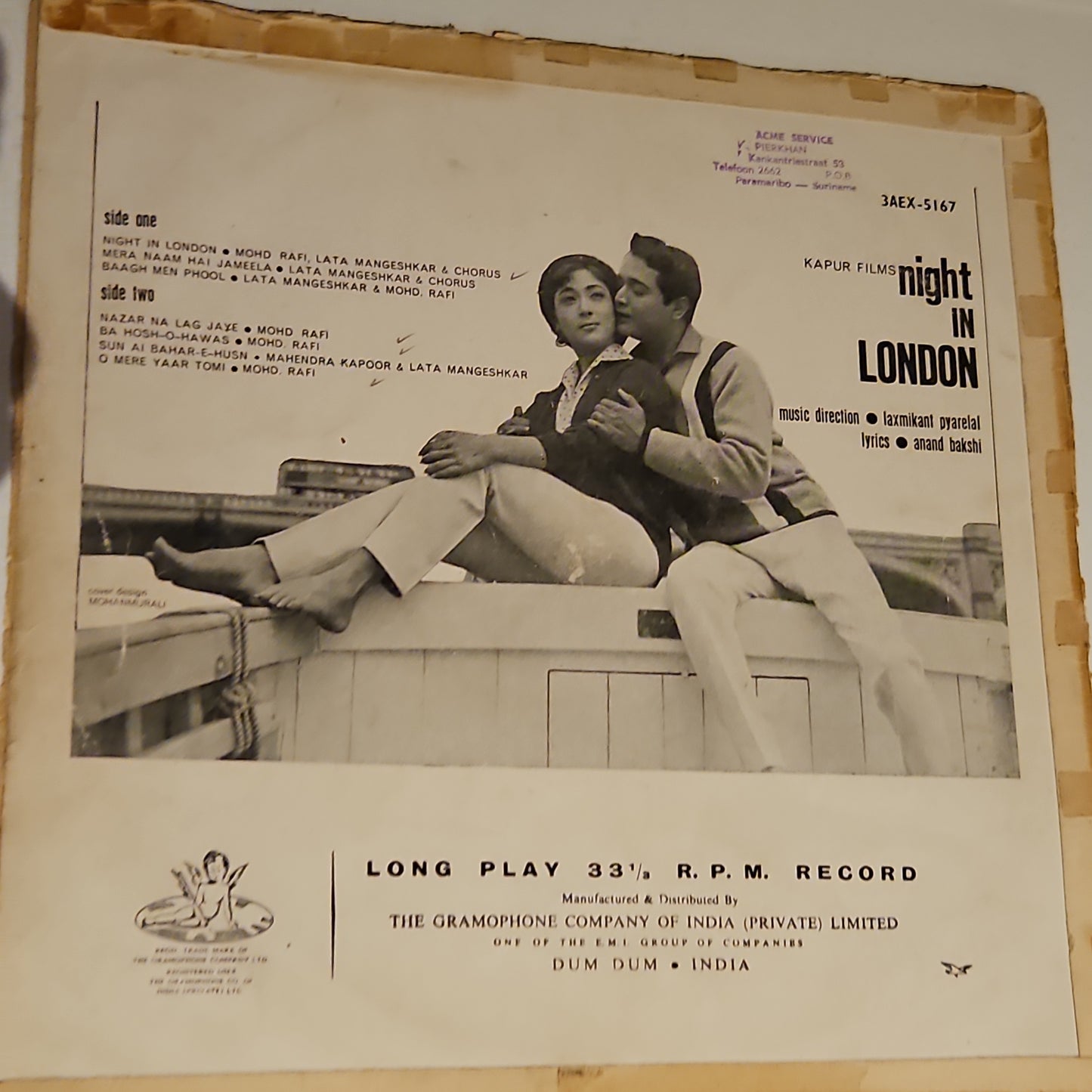Night in London - Music by Laxmikant Pyarelal 1st Angel in good condition