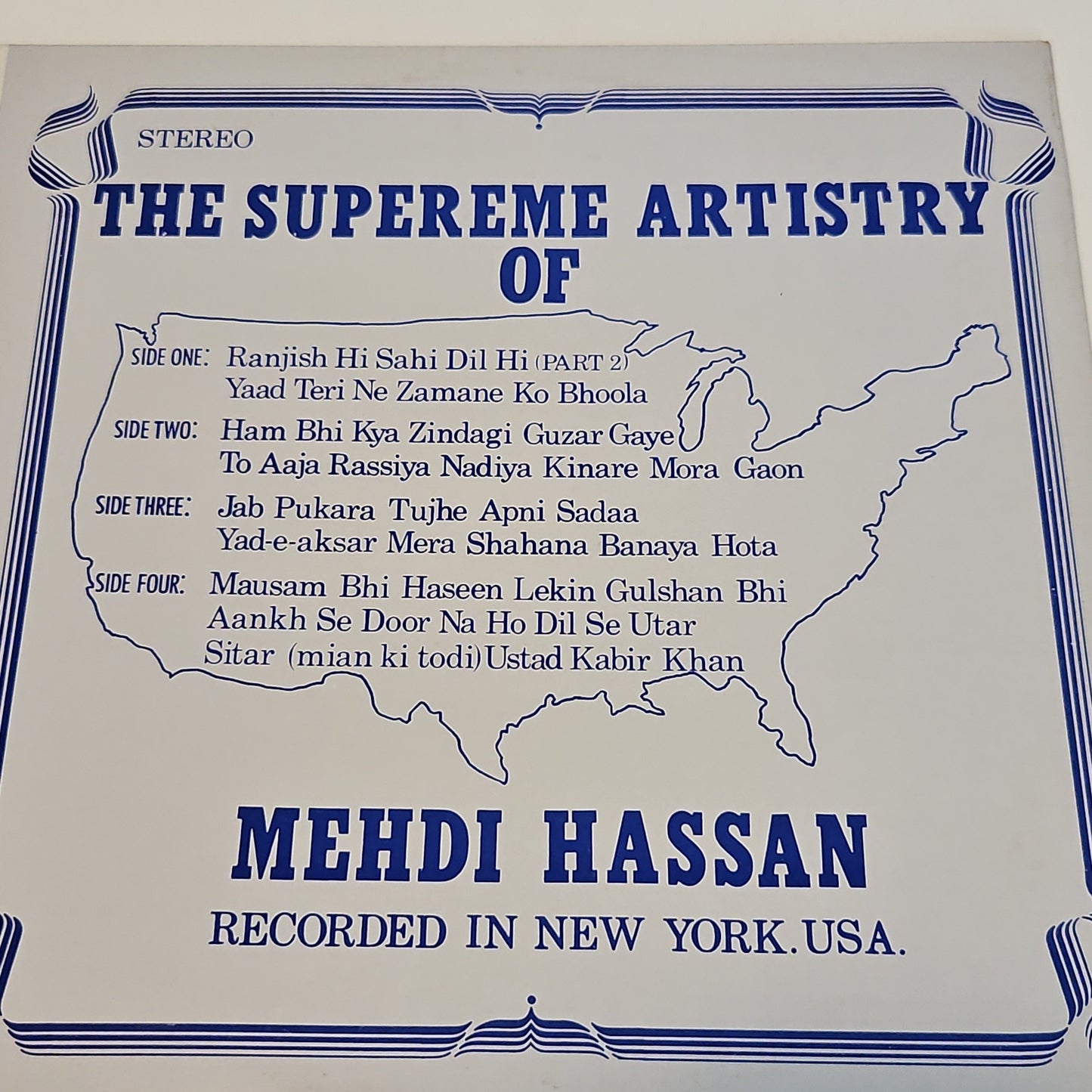 Mehdi Hassan The Supreme Artistry Of Mehdi Hassan 2 LP set in near mint