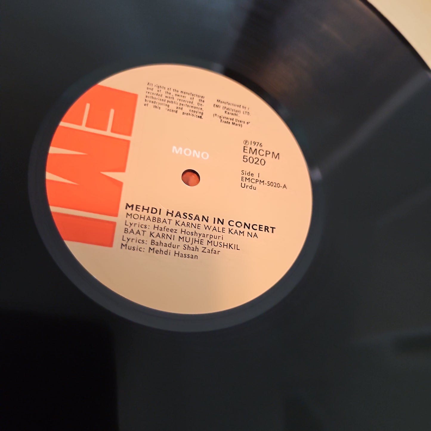 Mehdi Hassan In Concert - Vol 2 in Near mint EMCPM 5020