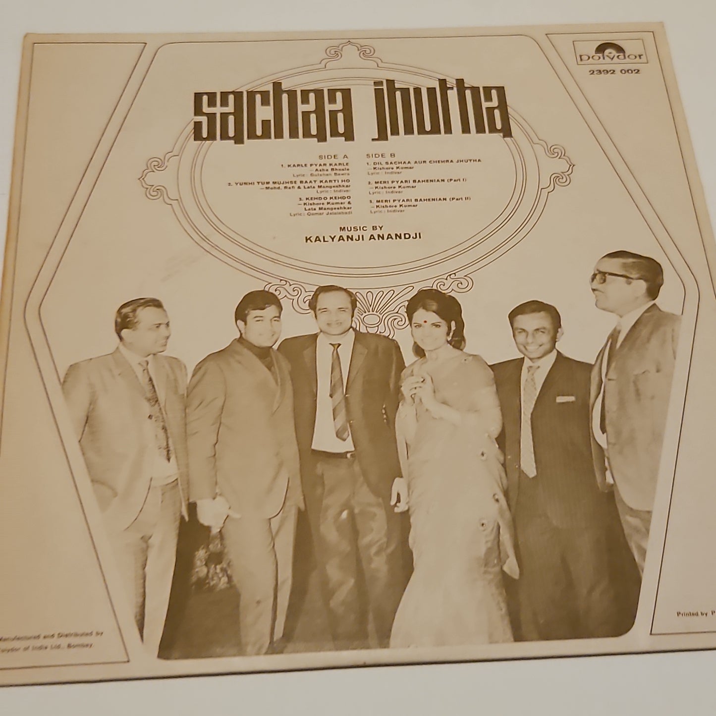 Sachaa Jhutha - Kalyanji Anandji superhit Psych funk in near mint condition