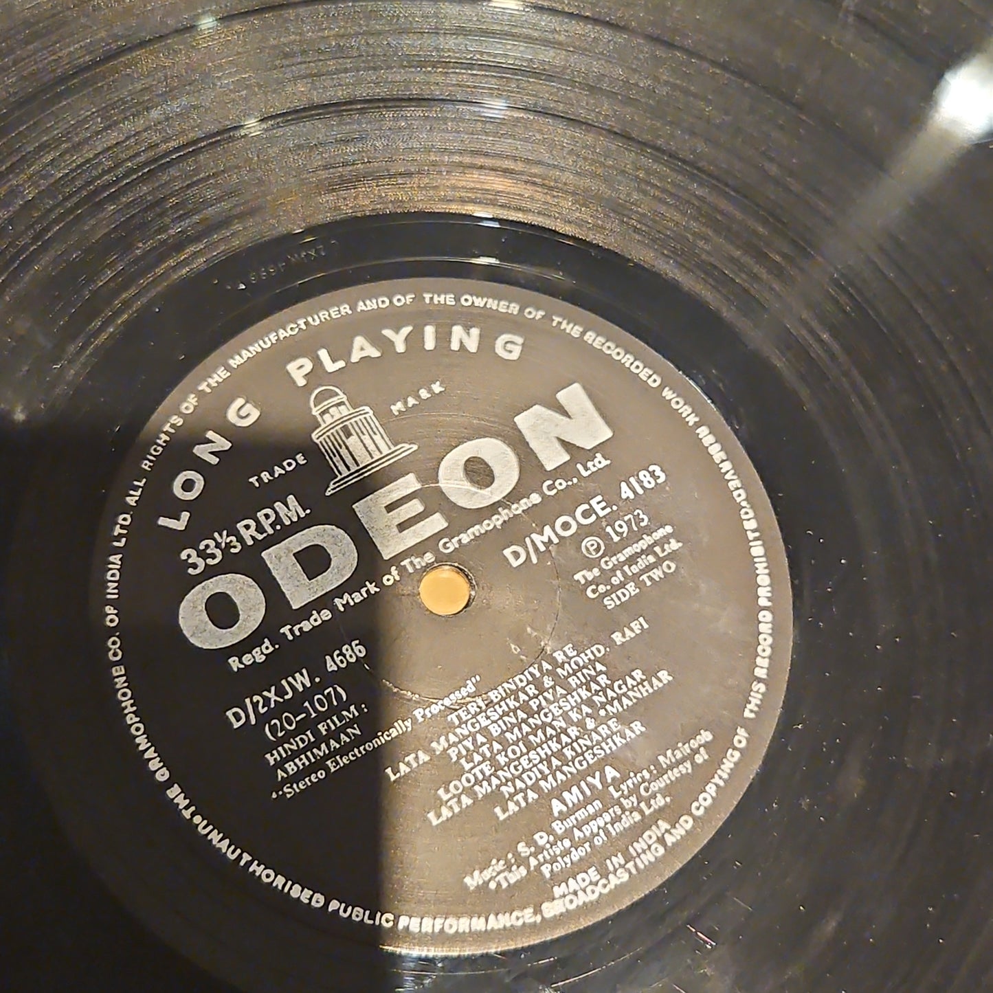 Abhimaan - Original Soundtrck by S. D. Burman in excellent condition