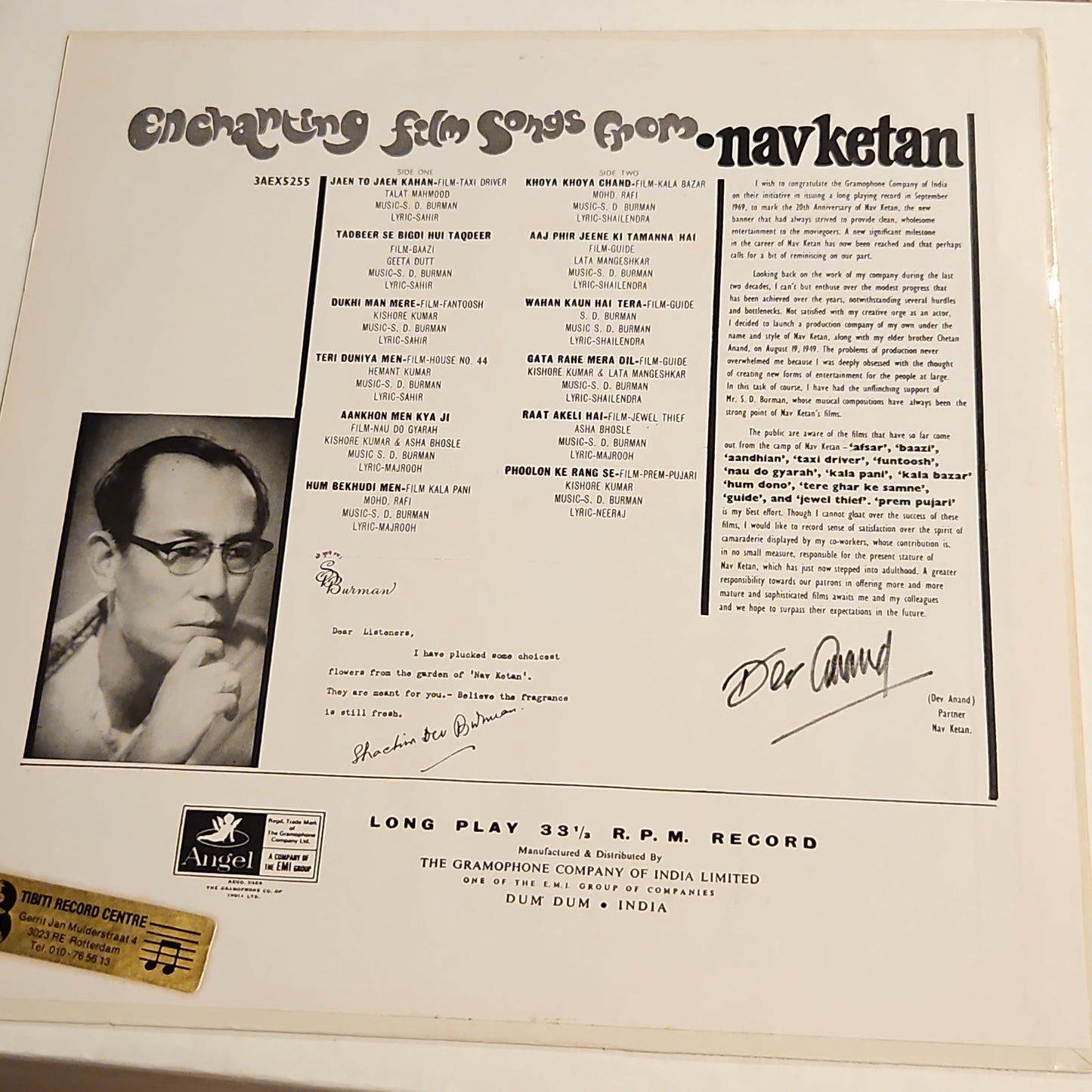 Enchanting film songs S D Burman and Navketan in Excellent condition