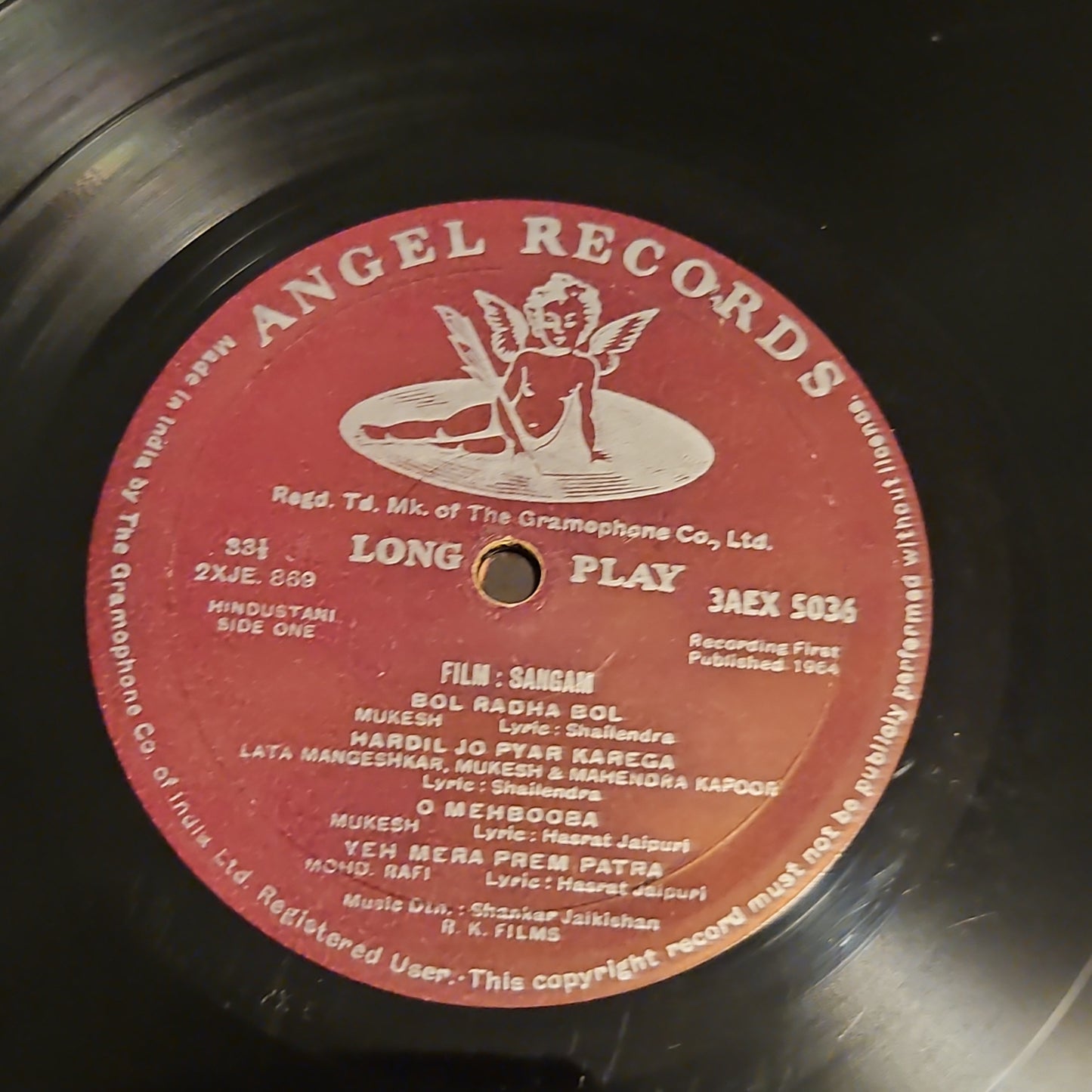 Sangam - 1st Angel in VG+ condition. Back cover missing !!Amazing Deal!!
