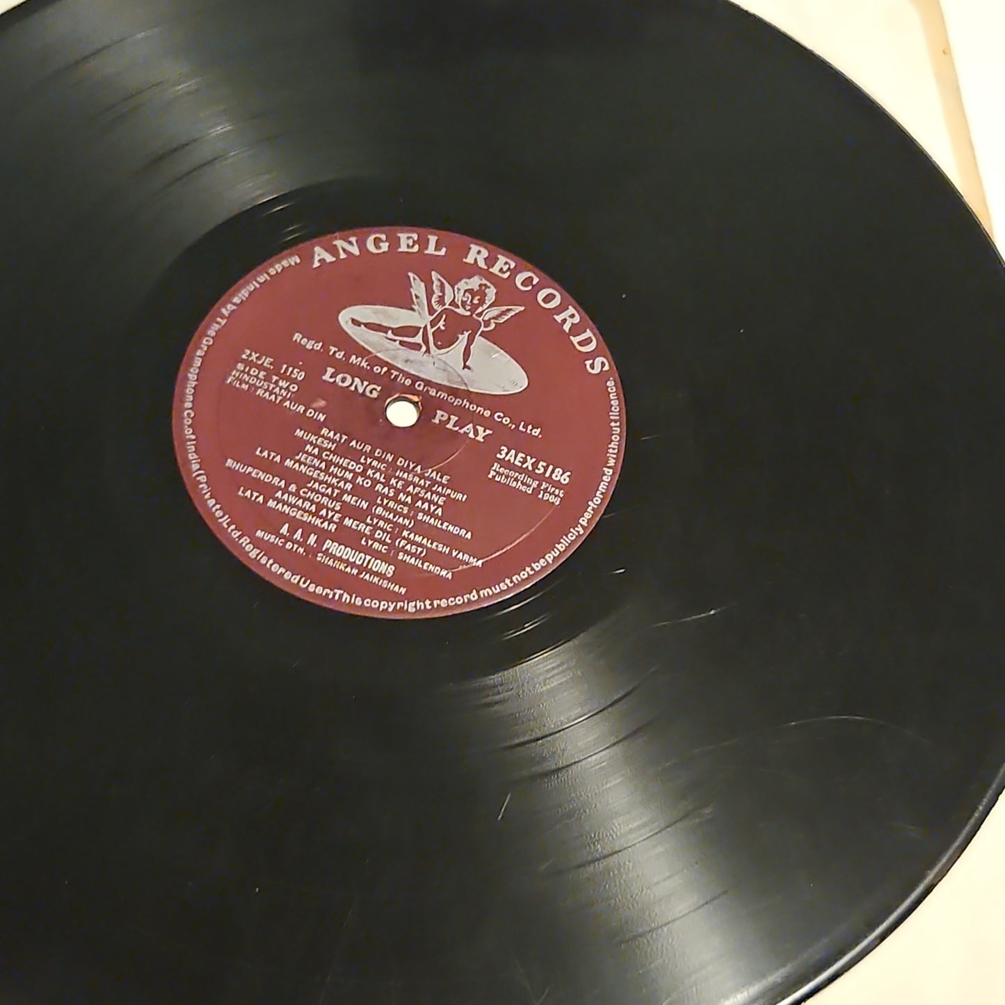 Raat Aur Din - Music by Shankar jaikishan 1st Angel in VG condition