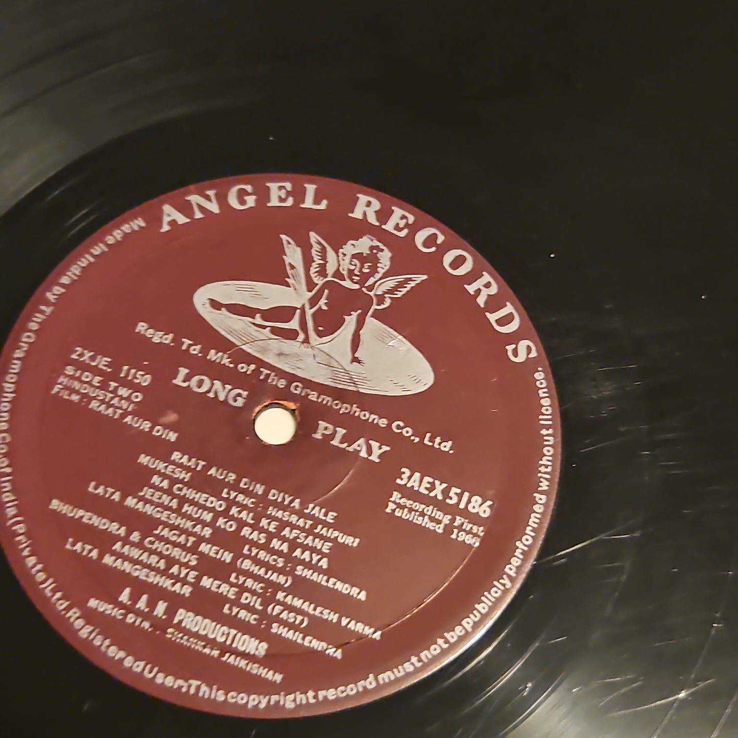 Raat Aur Din - Music by Shankar jaikishan 1st Angel in VG condition