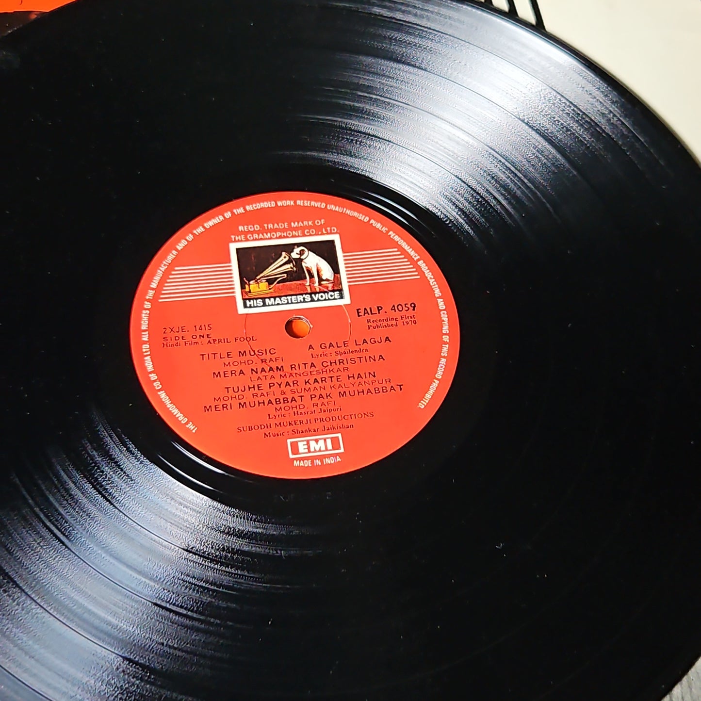 April Fool 1st HMV red dog pressing Music by Shankar Jaikishan in pristine condition