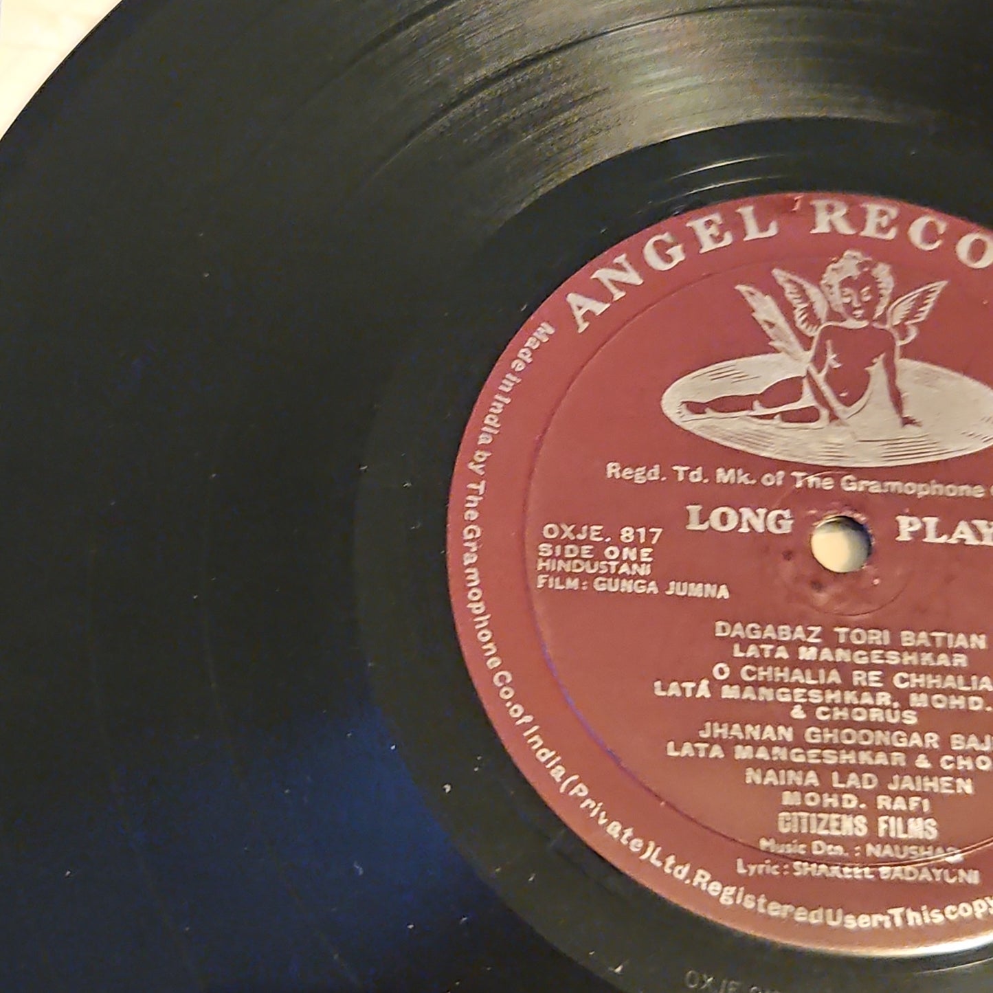Gunga Jumna - Classic Superhit Naushad - 10 inch Angel in Excellent to near mint from my collection