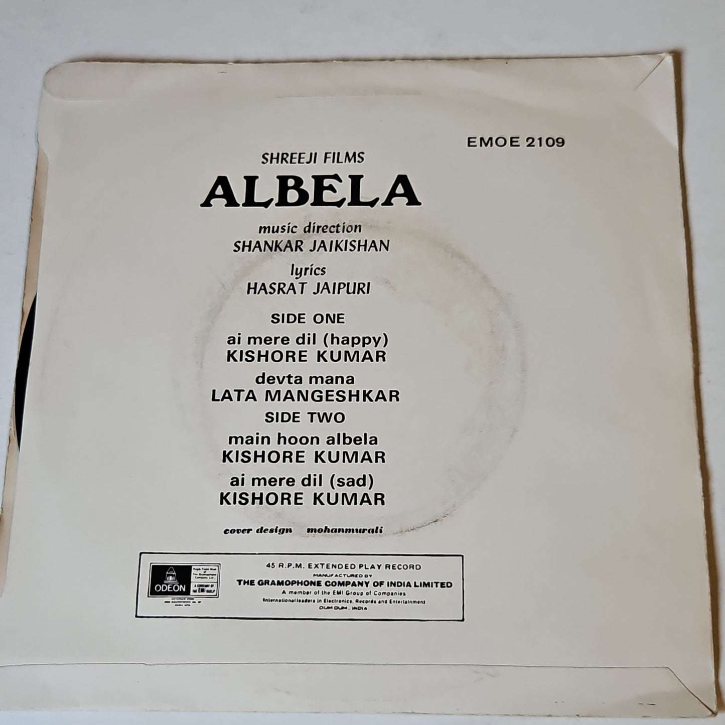 Albela - Classic Shankar Jaikishan Odeon EP Rare in Near mint