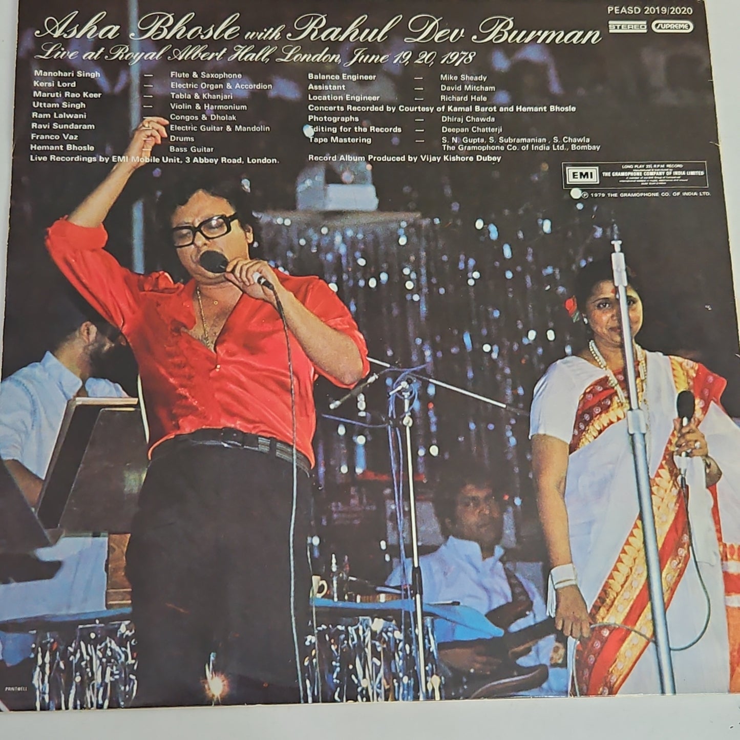 R D Burman & Asha Bhsole Live at Royal Albert Hall 2 LP set near mint