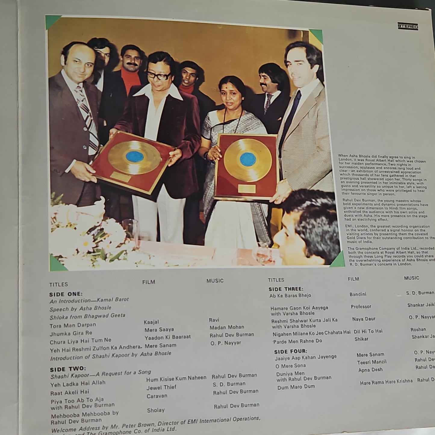 R D Burman & Asha Bhsole Live at Royal Albert Hall 2 LP set near mint