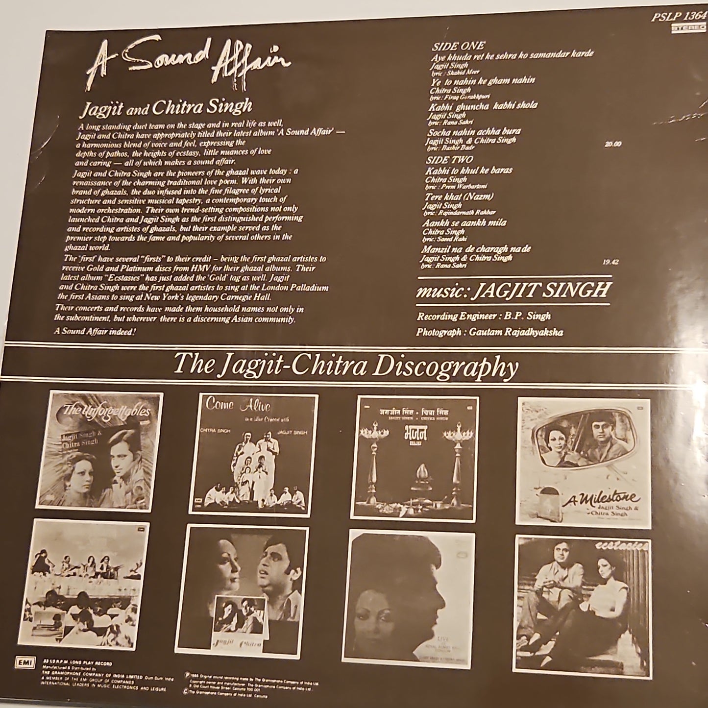 Jagjit and chitra Singh- A sound affair in near mint