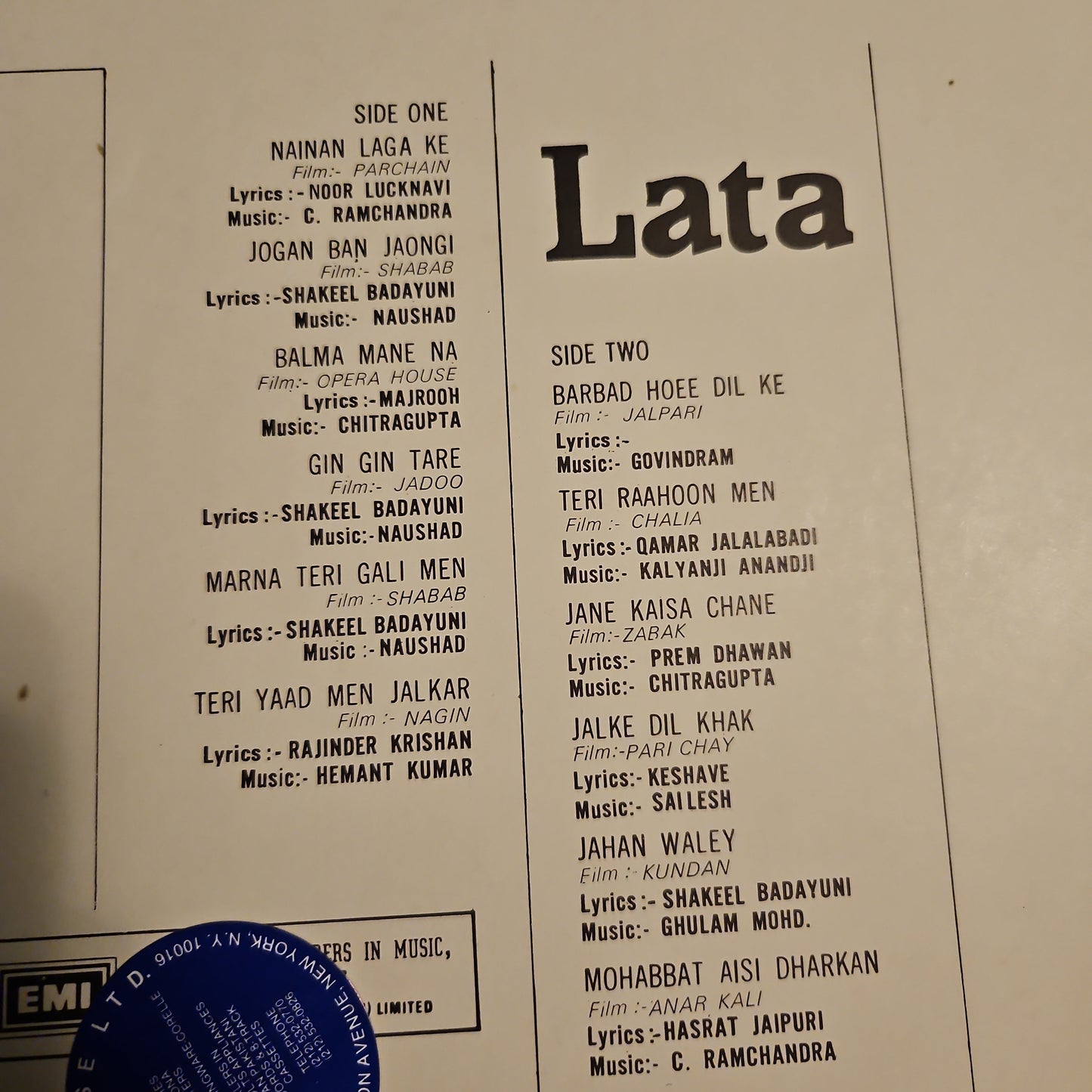 Lata Mangeshkar Good Old Hits in Near mint