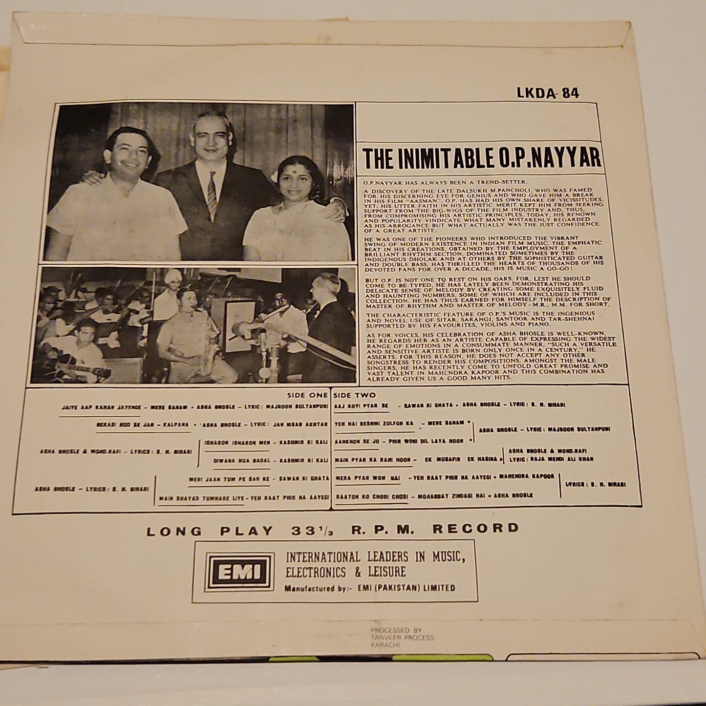 O P NAYYAR - Inimitable O P Nayyar in Near Mint LKDA84