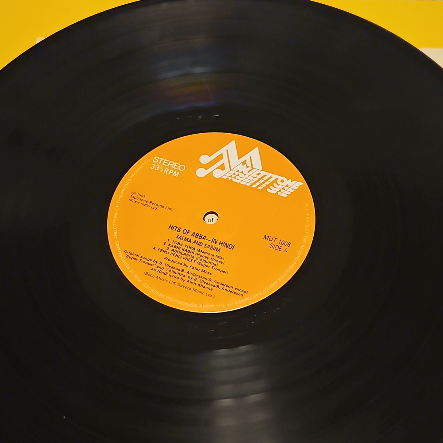 ABBA in Hindi - Salma Agha and Sabin in Excellent - gatefold