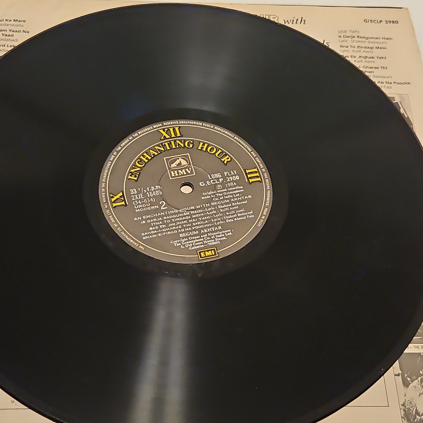 Begum Akhtar - An Enchanting Hour of Ghazals in gatefold in Near Mint