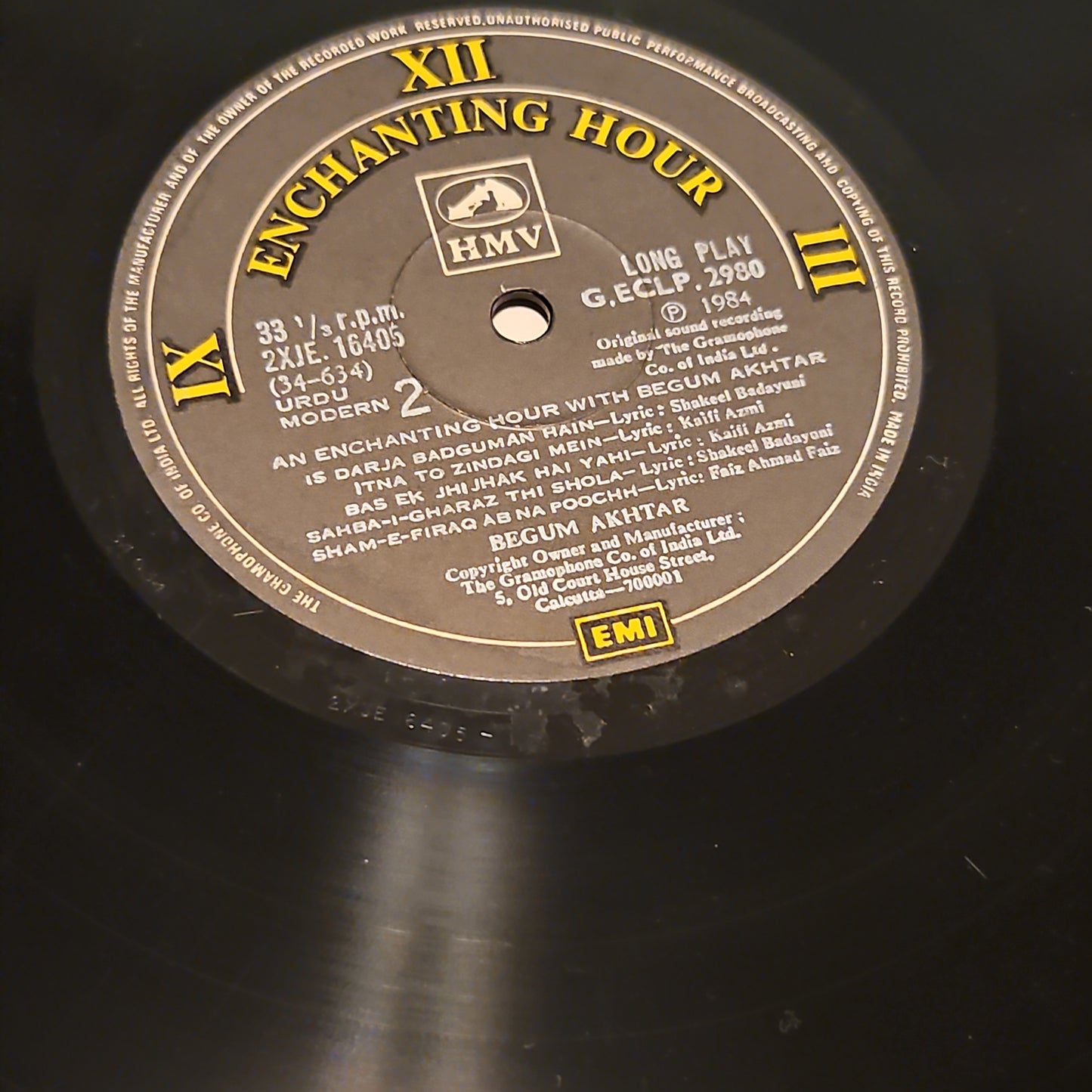 Begum Akhtar - An Enchanting Hour of Ghazals in gatefold in Near Mint