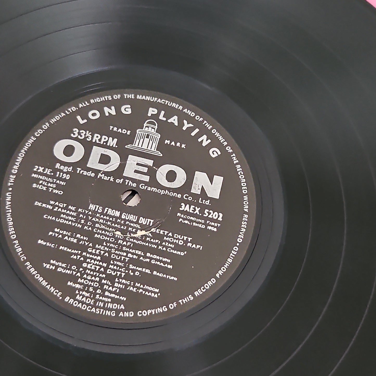 Hits of guru dutt - Odeon - includes *kagaz ke phool* songs in Excellent+