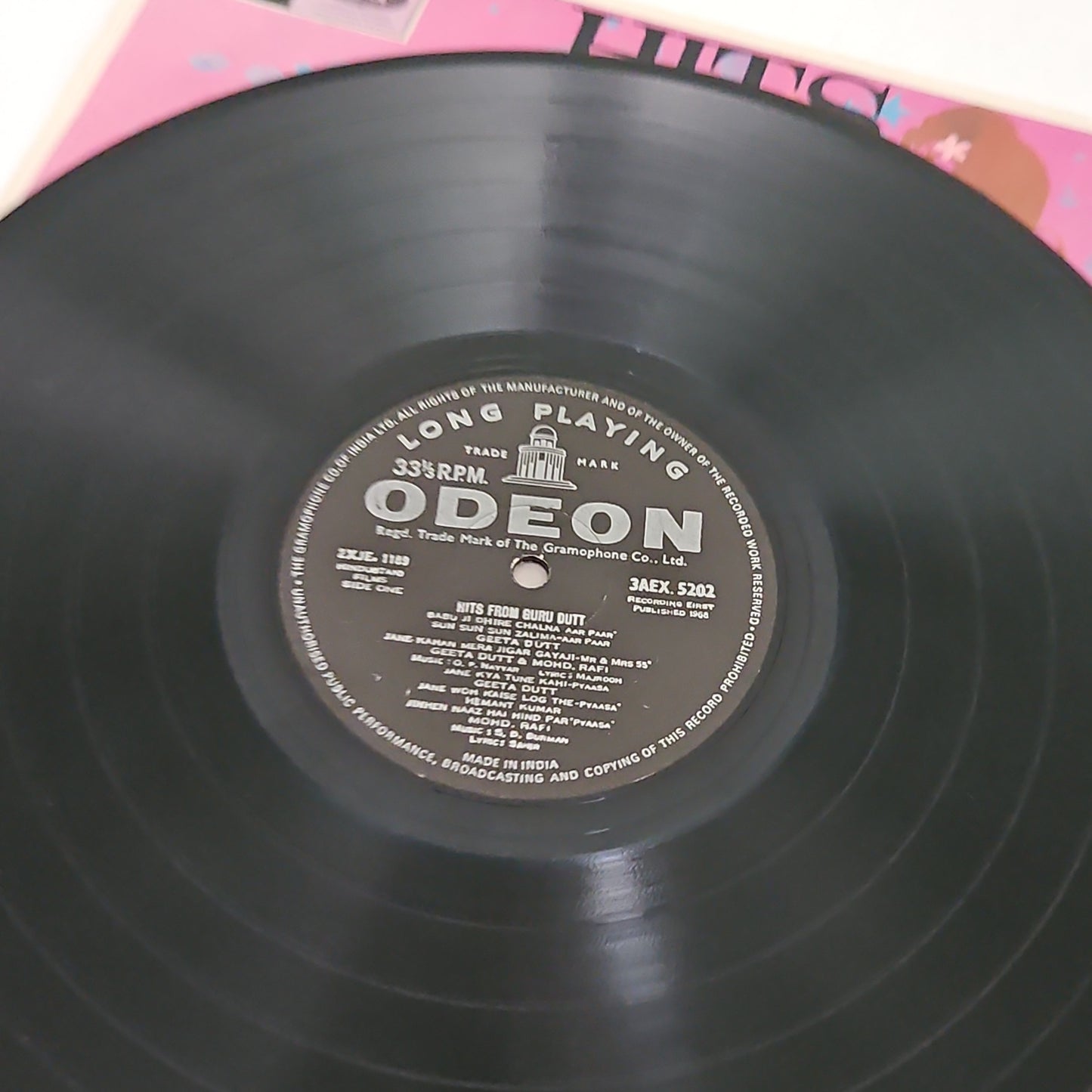 Hits of guru dutt - Odeon - includes *kagaz ke phool* songs in Excellent+