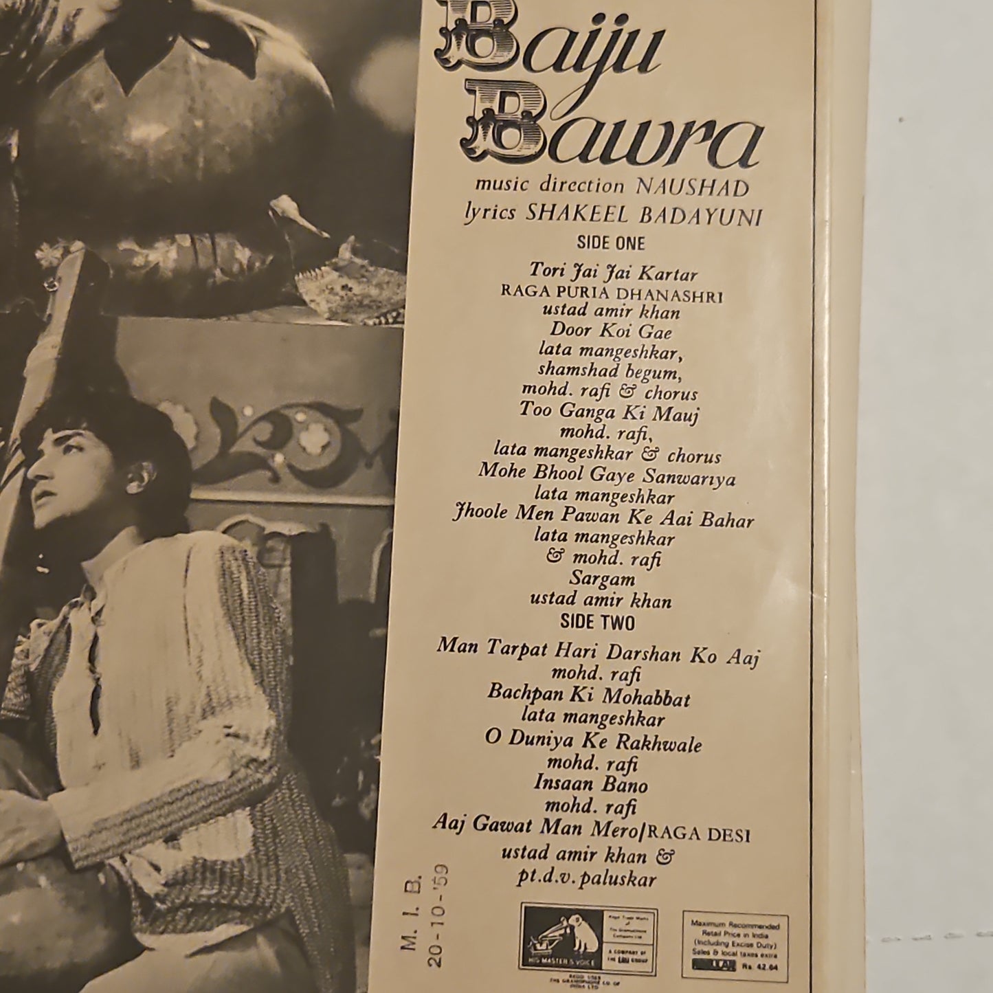 4 Lps of Great Maestro NAUSHAD Mere Mehboob, Mother India, Aadmi and Baiju Bawra in Pristine