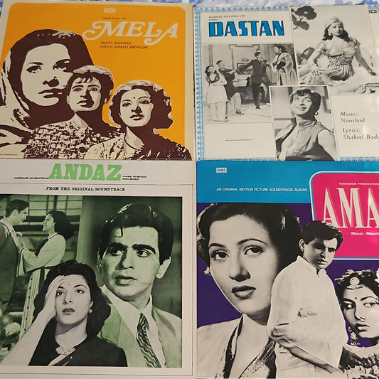 4 Lps of Great Maestro Naushad 1. Andaz, 2.Amar, 3.Mela and 4.Dastan in Pristine