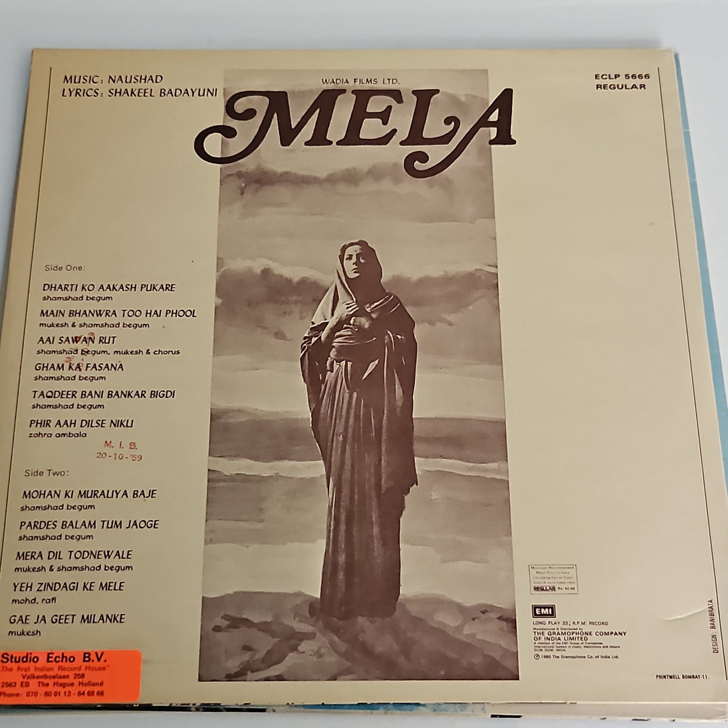 4 Lps of Great Maestro Naushad 1. Andaz, 2.Amar, 3.Mela and 4.Dastan in Pristine