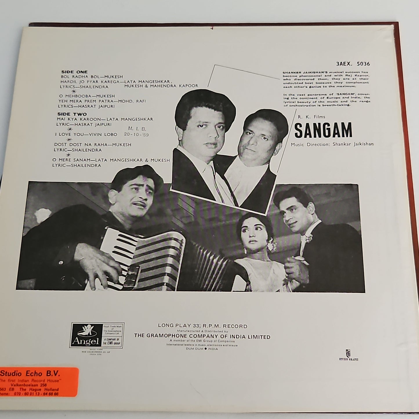 4lps Raj Kapoor and Shankar Jaikishan Superhit pack - Sangam ,Kanhaiya, Aashiq , and Jis Desh Mein Ganga Bahati hai in prisitne
