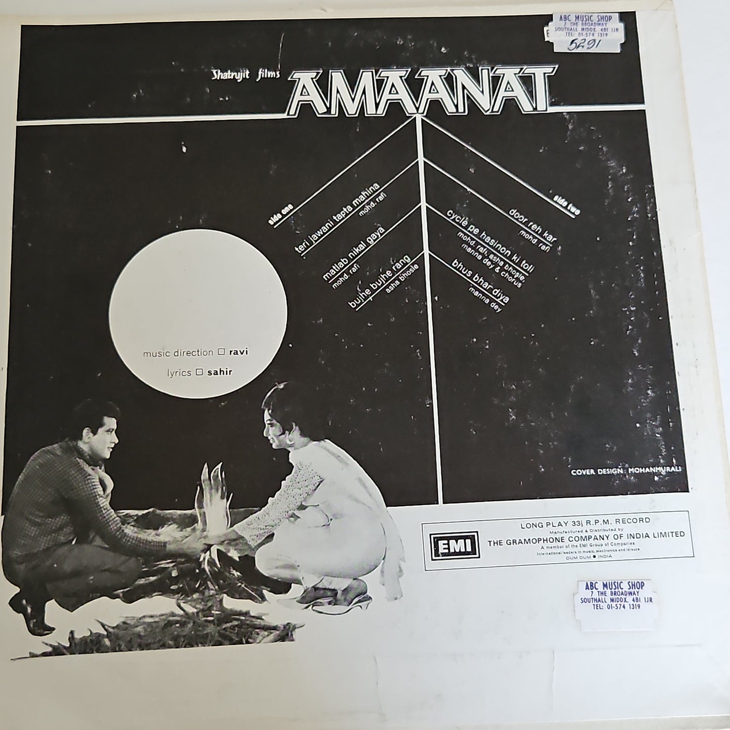 3 lps Classic Ravi for Manoj Kumar Amanat, Neel Kamal and Do Badan in Near mint and pristine