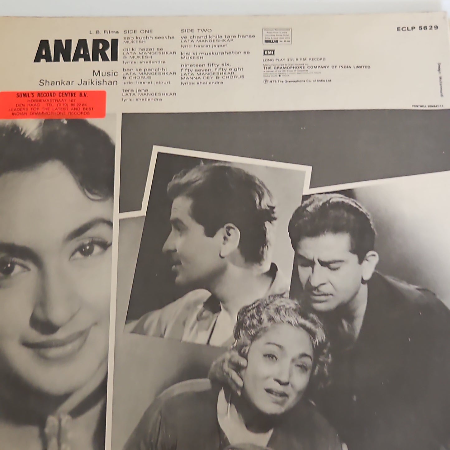 3 LPs Blockbuster Raj Kapoor and Shankar Jaikishan combo, ANARI, SHREE 420 AND CHORI CHORI - near mint