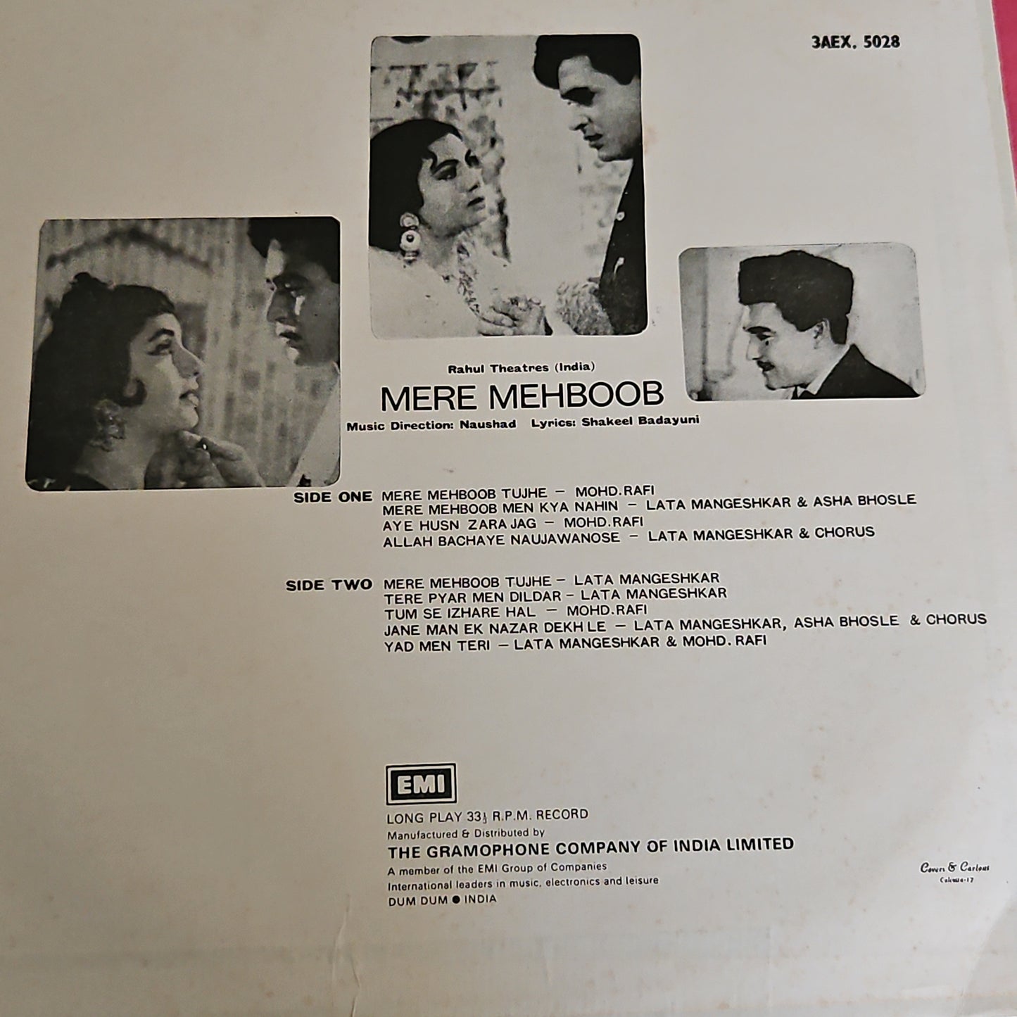 3 LPs Blockbuster Rajendra Kumar and Naushad combo Saathi, Palki and Mere Mehboob- near mint