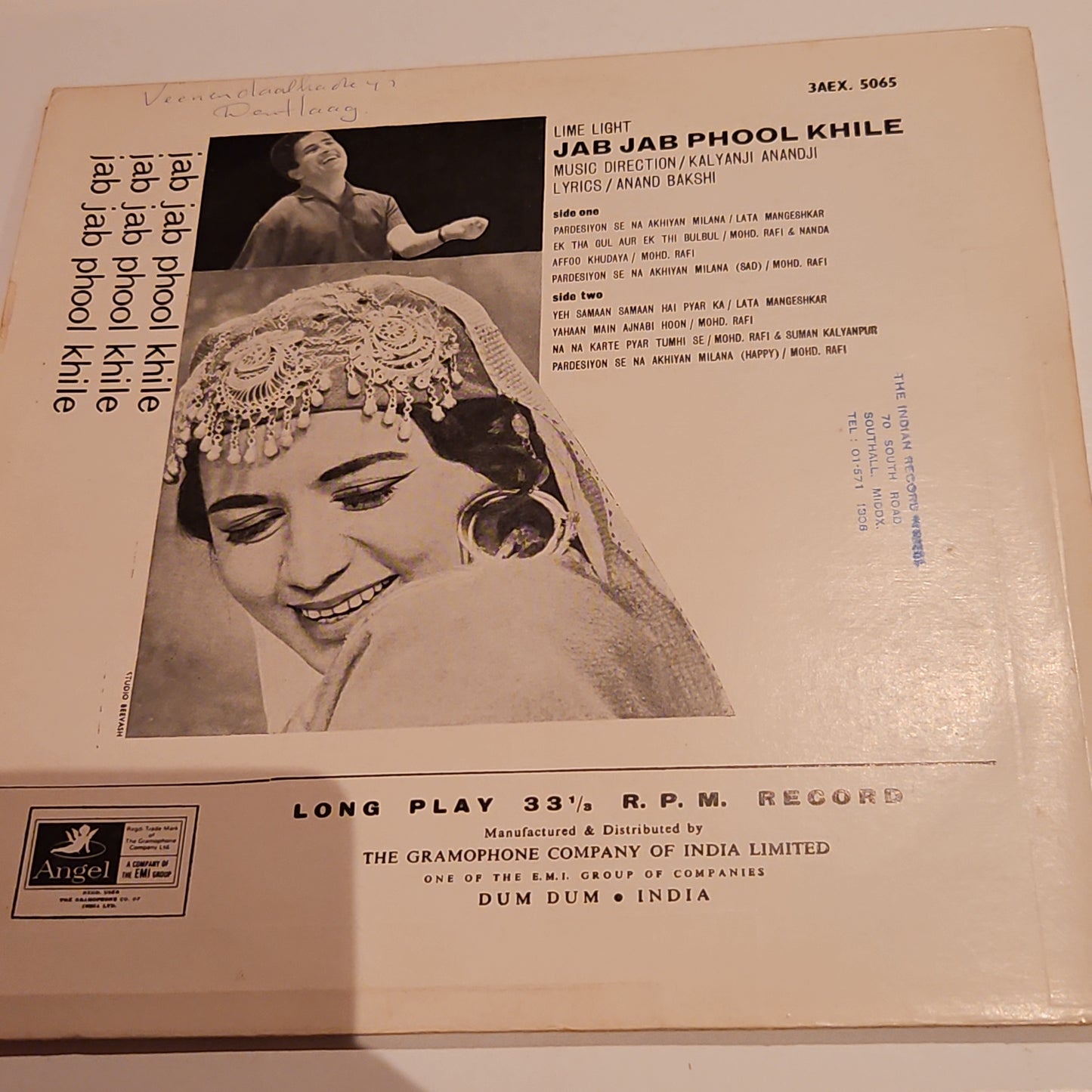 Jab Jab Phool khile - 1st Angel - in Excellent to near mint
