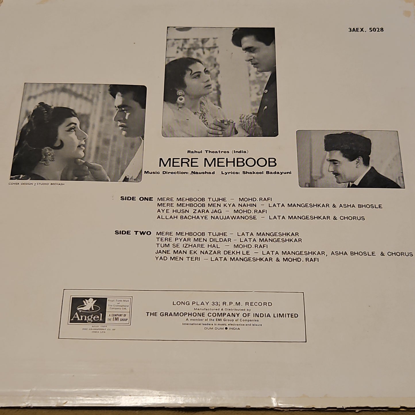 Mere mehboob - Music by Naushad - 1st Angel in VG+