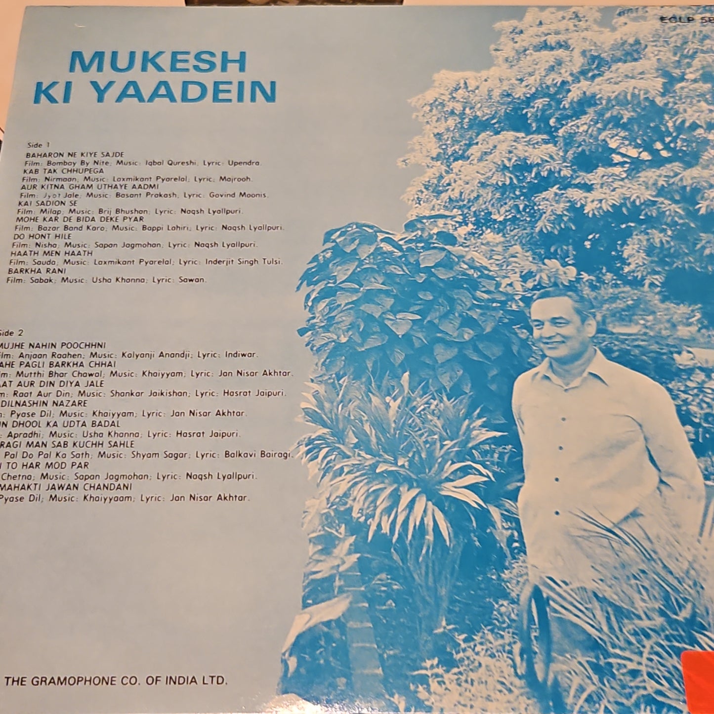 Mukesh - Yaaden rare collection in Excellent condition - Rare collections of songs published in rare eps