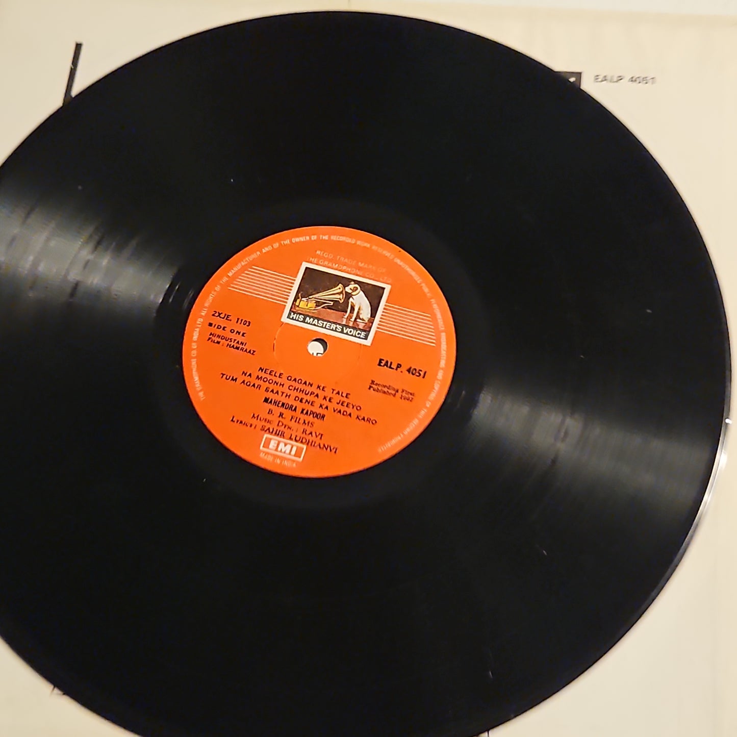 HAMRAAZ - 1st Edition Ravi and B R Chopra classic Lyrics : Sahir in VG+