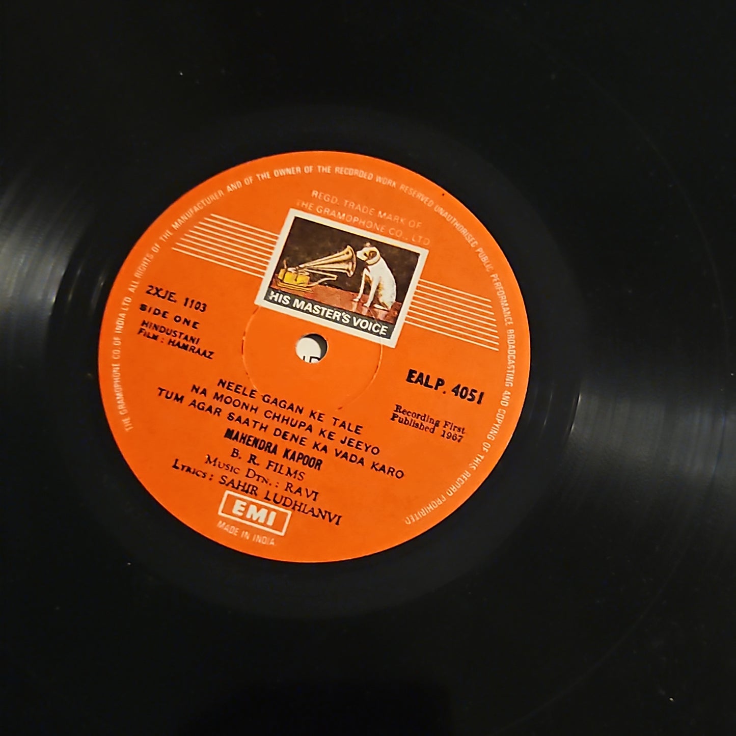 HAMRAAZ - 1st Edition Ravi and B R Chopra classic Lyrics : Sahir in VG+