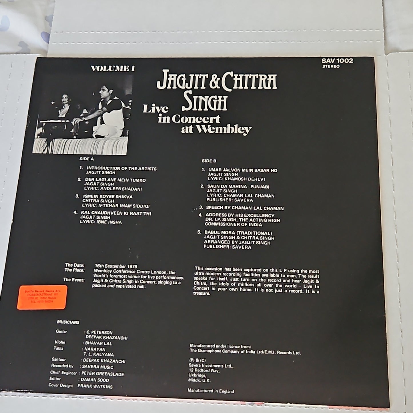 Ghazals - Jagjit Singh and Chitra Singh - Live In Concert At Wembley Vol 1 : excellent