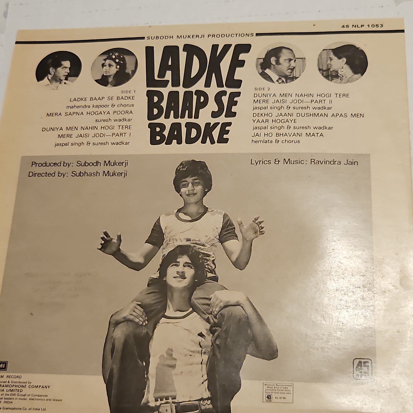 Ladke Baap se Badke -Ravindra Jain bollywood record in near mint