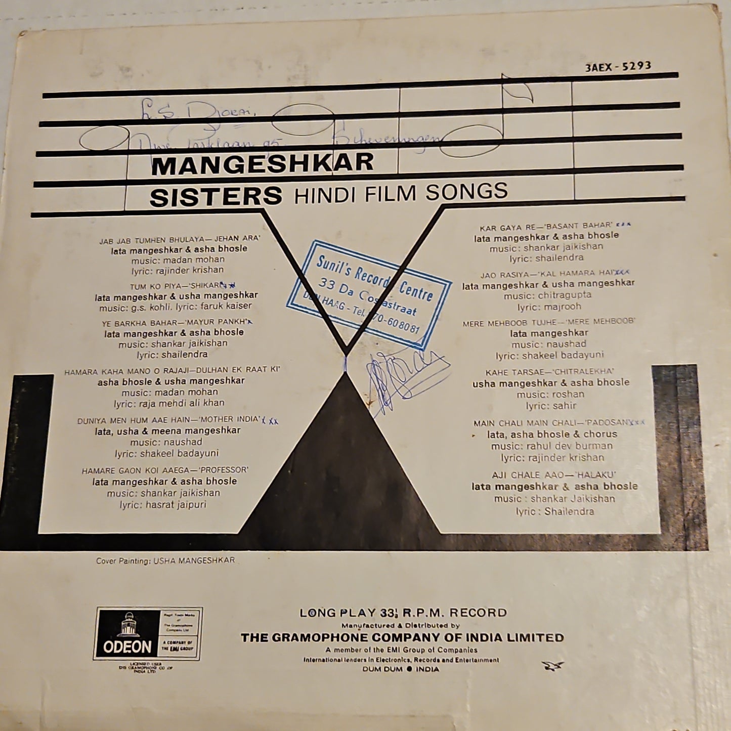 Mangeshkar Sisters - Collectible Rare 1st ed. Odeon double-ring in VG+