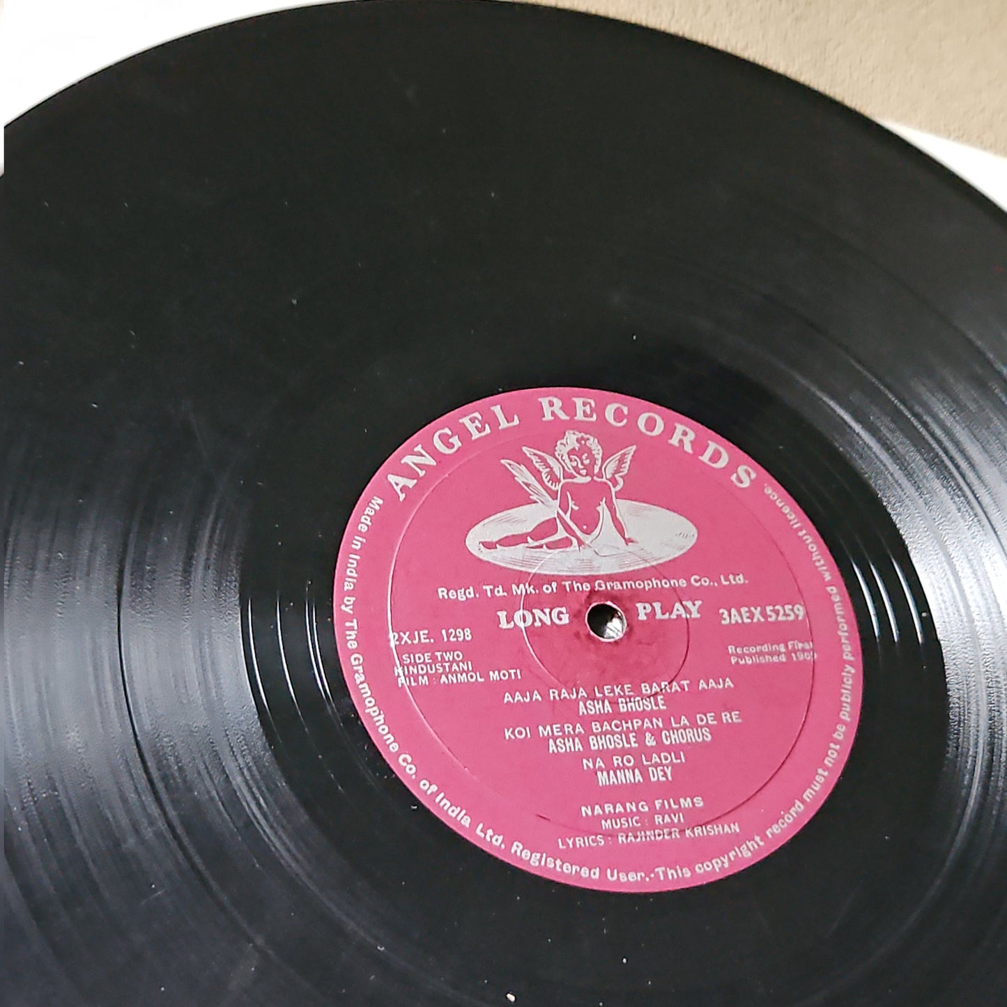 Anmol Moti - music by Ravi in 1st pressing Angel in excellent condition
