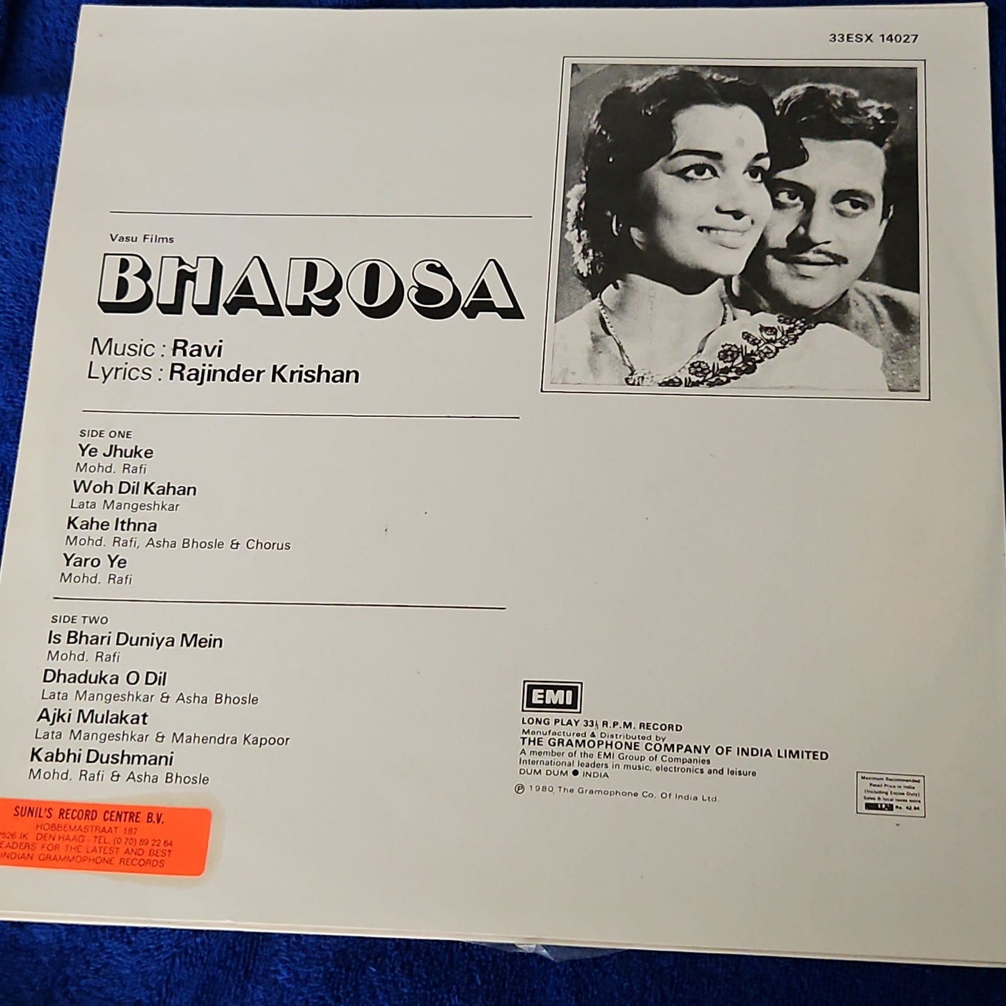 Bharosha - Music by Ravi Guru Dutt Near Mint Pristine