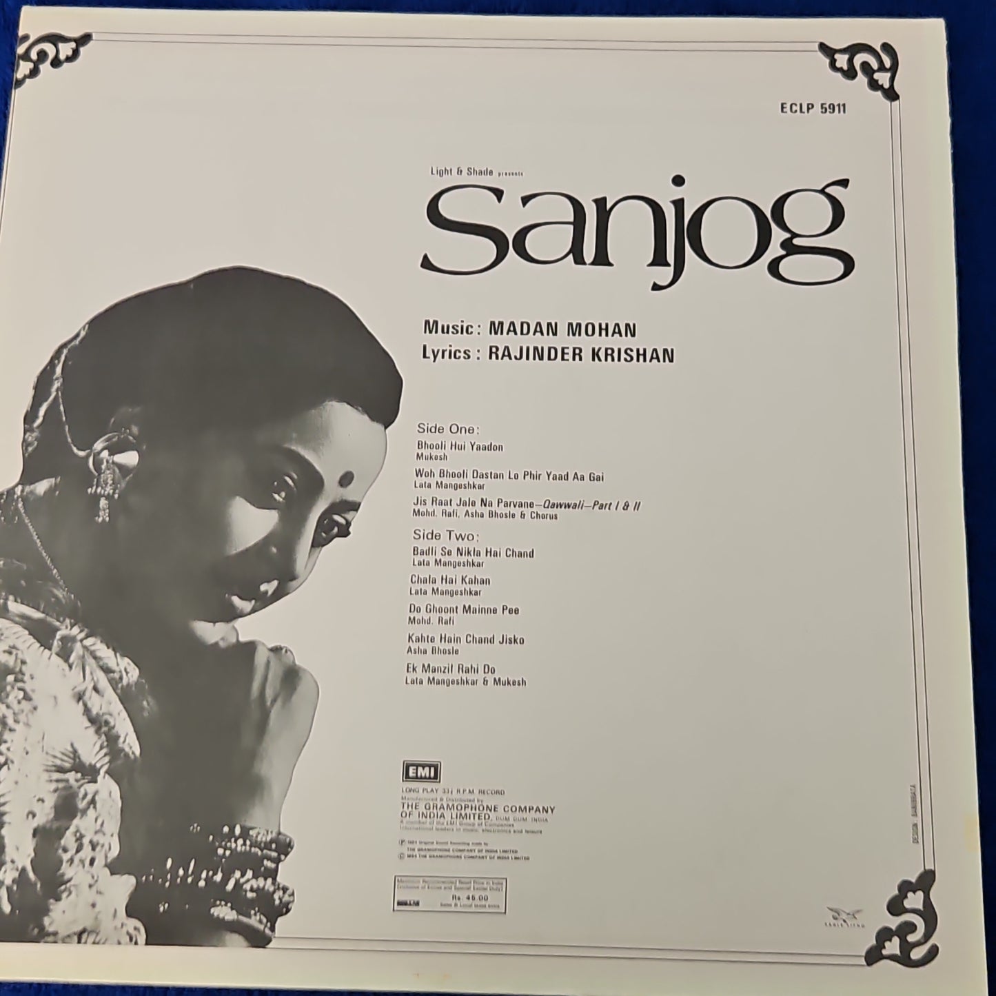 SANJOG - Music by MADAN MOHAN classic in Excellent condition