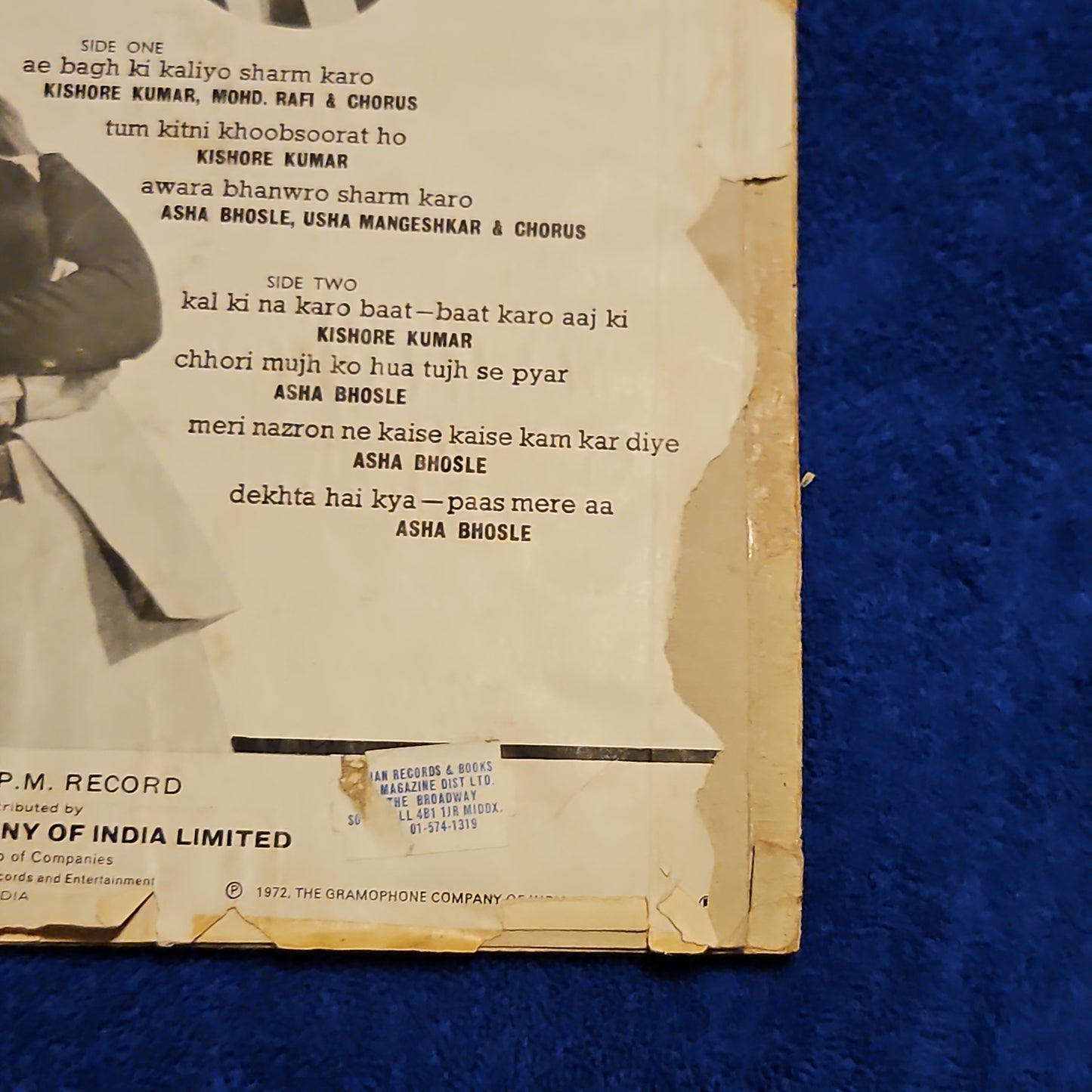 Jangal Mein Mangal - Music by shankar Jaikishan -1st Ring Odeon in VG+ condition