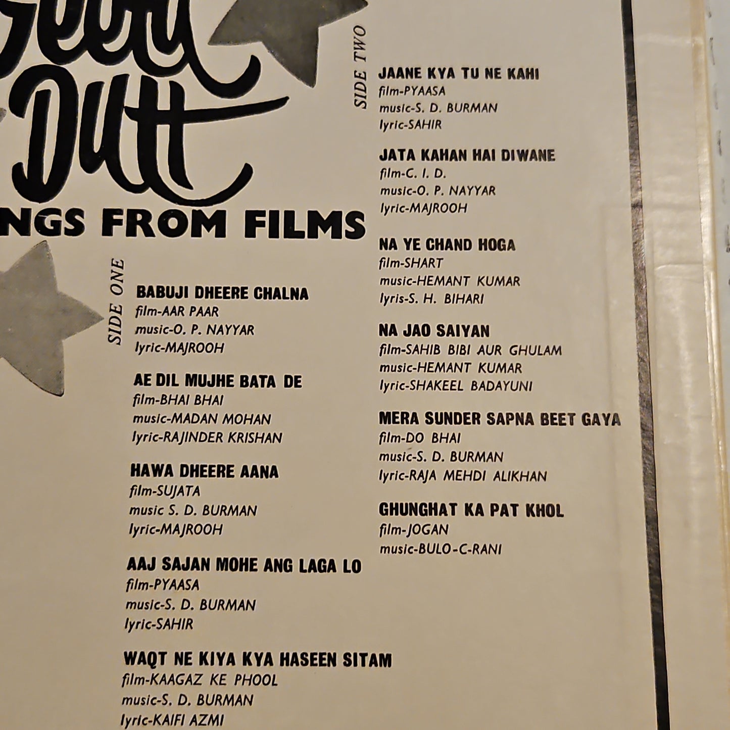 Geeta Dutt - Hit songs from films in Near Mint Pristine