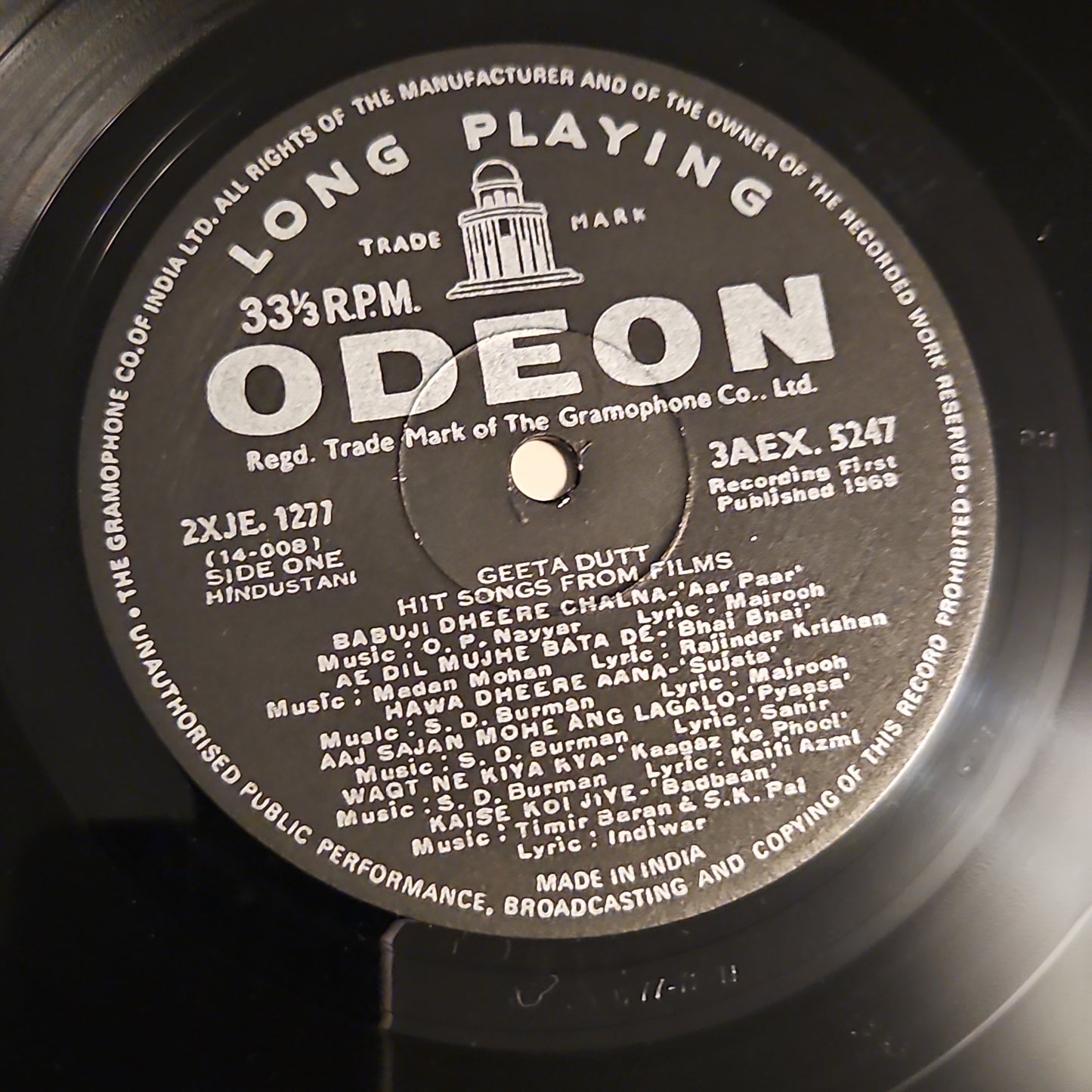 Geeta Dutt - Hit songs from films in Near Mint Pristine